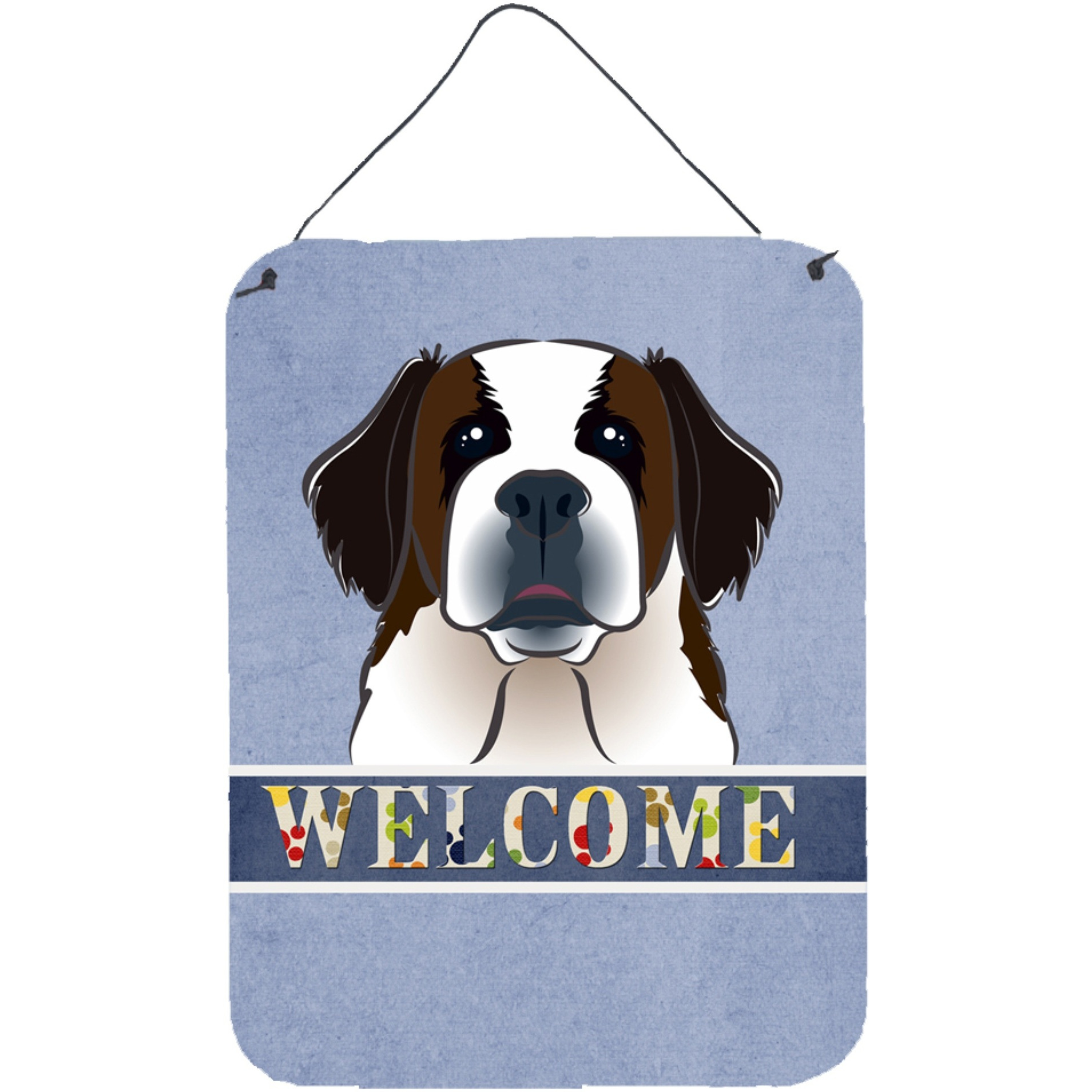 &quotCaroline's Treasures BB1432DS1216 Saint Bernard Welcome Wall or Door Hanging Prints, 16 x 12"", Multicolor"