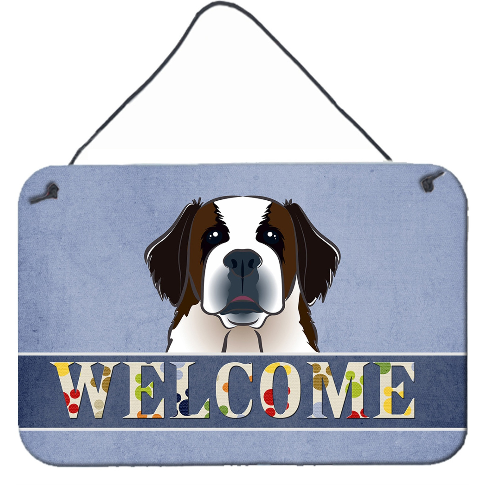 &quotCaroline's Treasures BB1432DS812 Saint Bernard Welcome Wall or Door Hanging Prints, 8 x 12"", Multicolor"