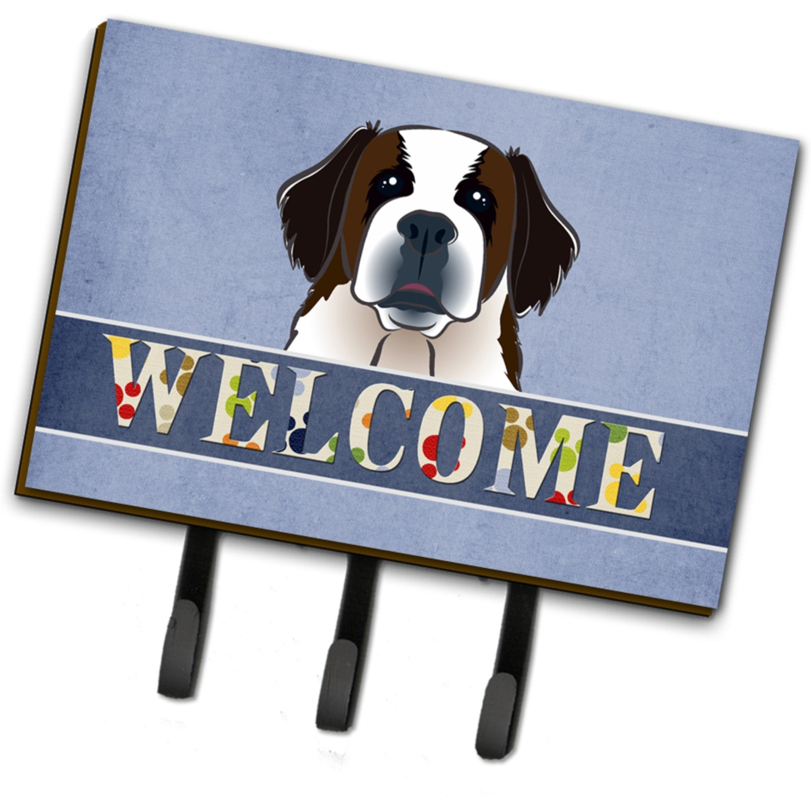 &quotCaroline's Treasures BB1432TH68 Saint Bernard Welcome Leash or Key Holder, Large, Multicolor"
