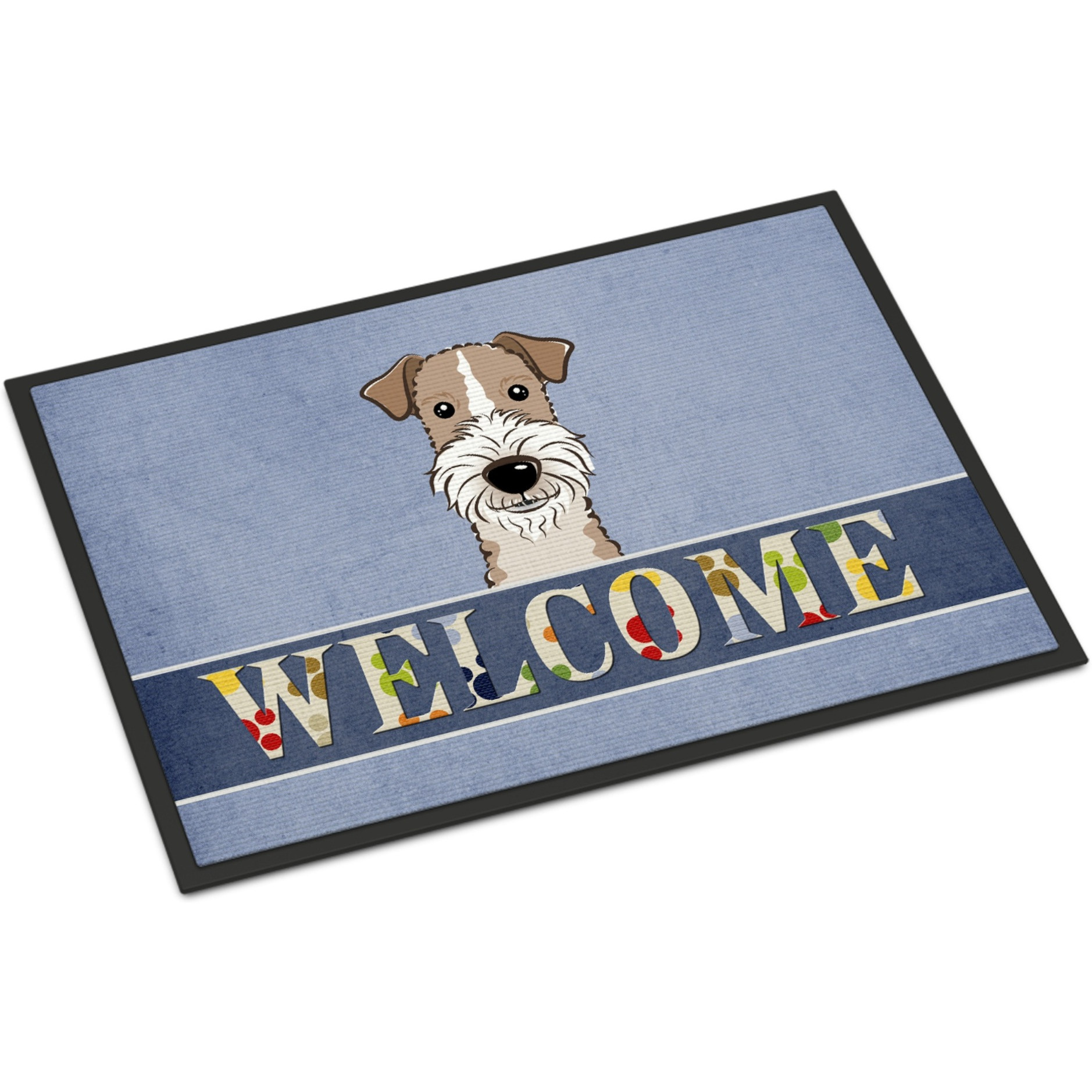 &quotCaroline's Treasures BB1433MAT Wire Haired Fox Terrier Welcome Indoor or Outdoor Mat, 18 x 27"", Multicolor"