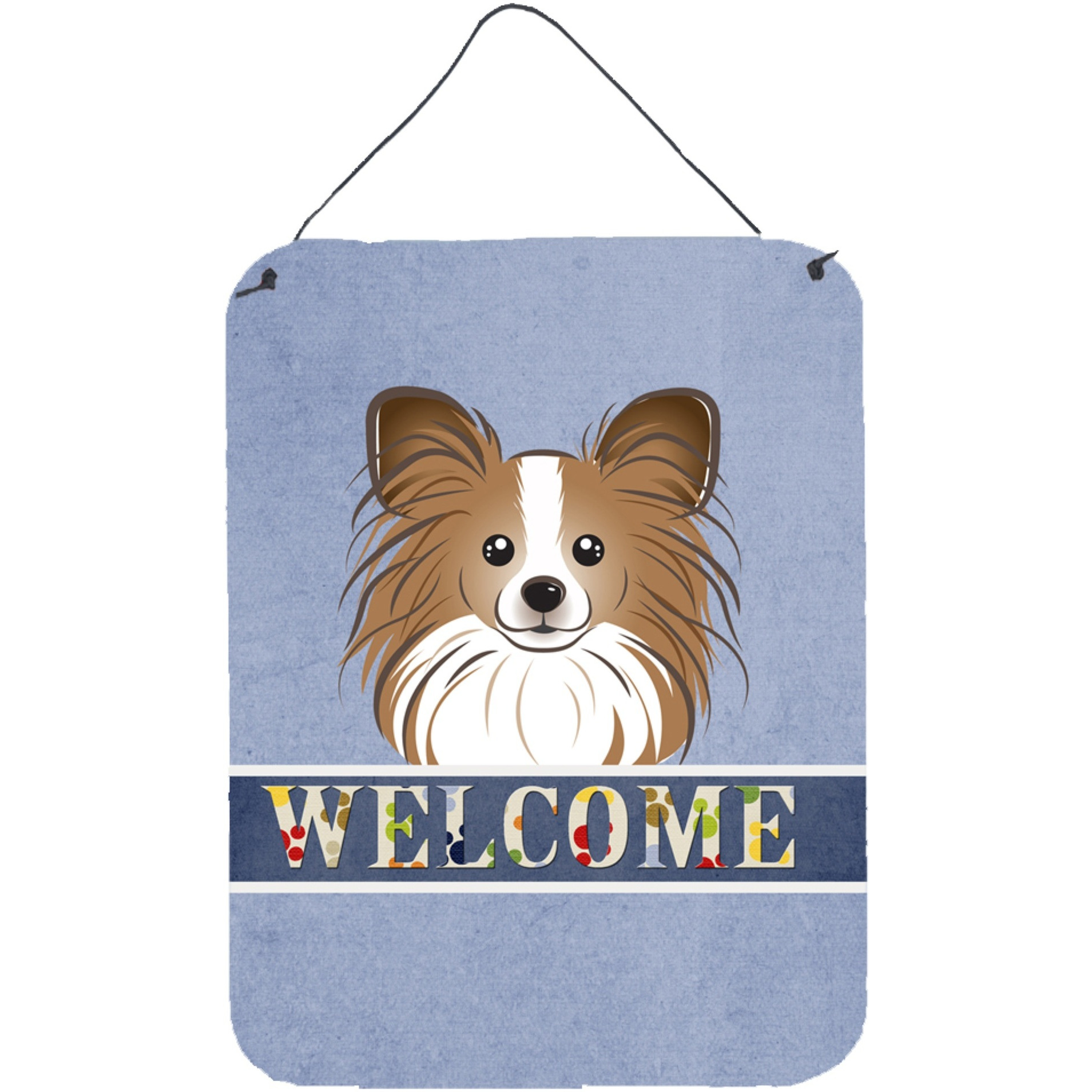&quotCaroline's Treasures BB1434DS1216 Papillion Welcome Wall or Door Hanging Prints, 16 x 12"", Multicolor"