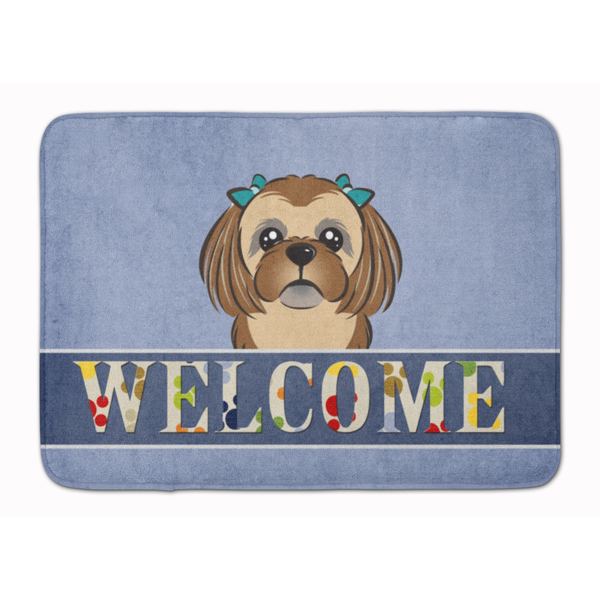 &quotCaroline's Treasures Chocolate Brown Shih Tzu Welcome Floor Mat, 19"" x 27"", Multicolor"