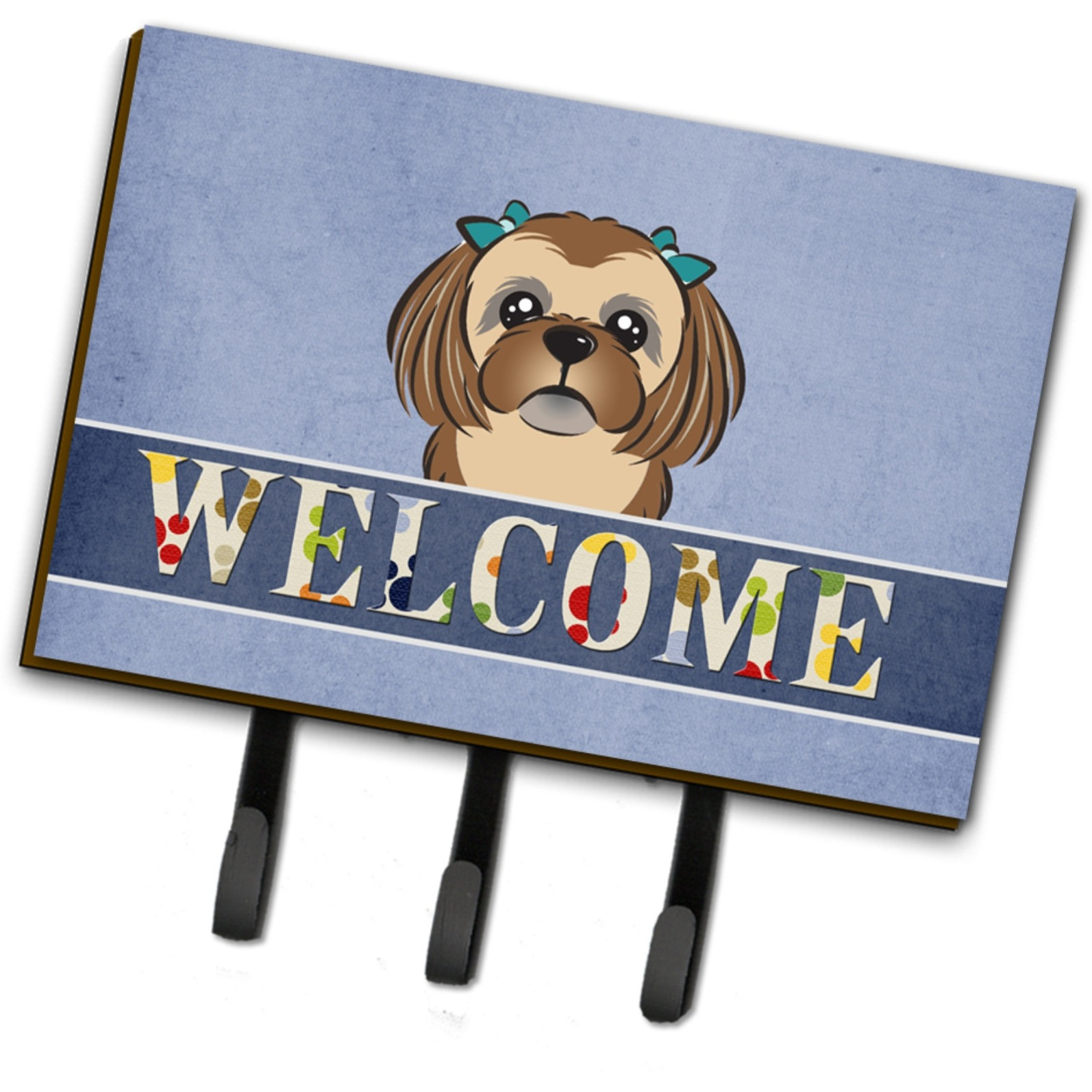 &quotCaroline's Treasures BB1435TH68 Chocolate Brown Shih Tzu Welcome Leash or Key Holder, Large, Multicolor"