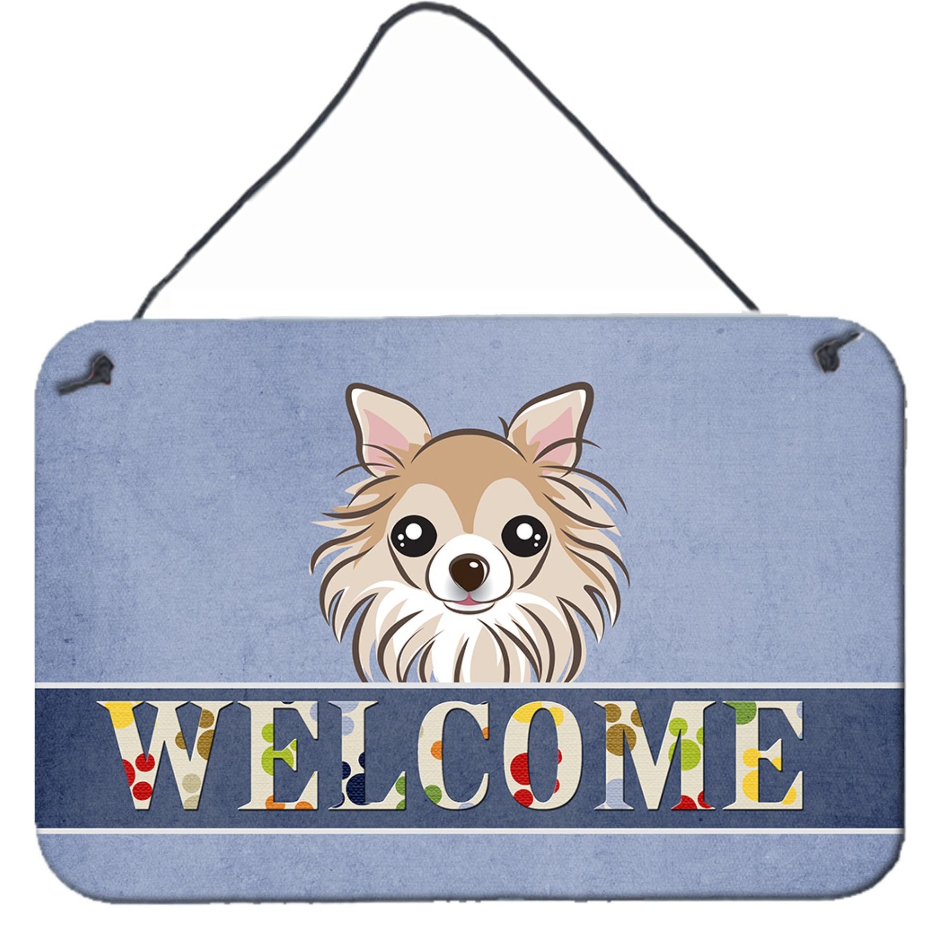 &quotCaroline's Treasures BB1437DS812 Chihuahua Welcome Wall or Door Hanging Prints, 8 x 12"", Multicolor"