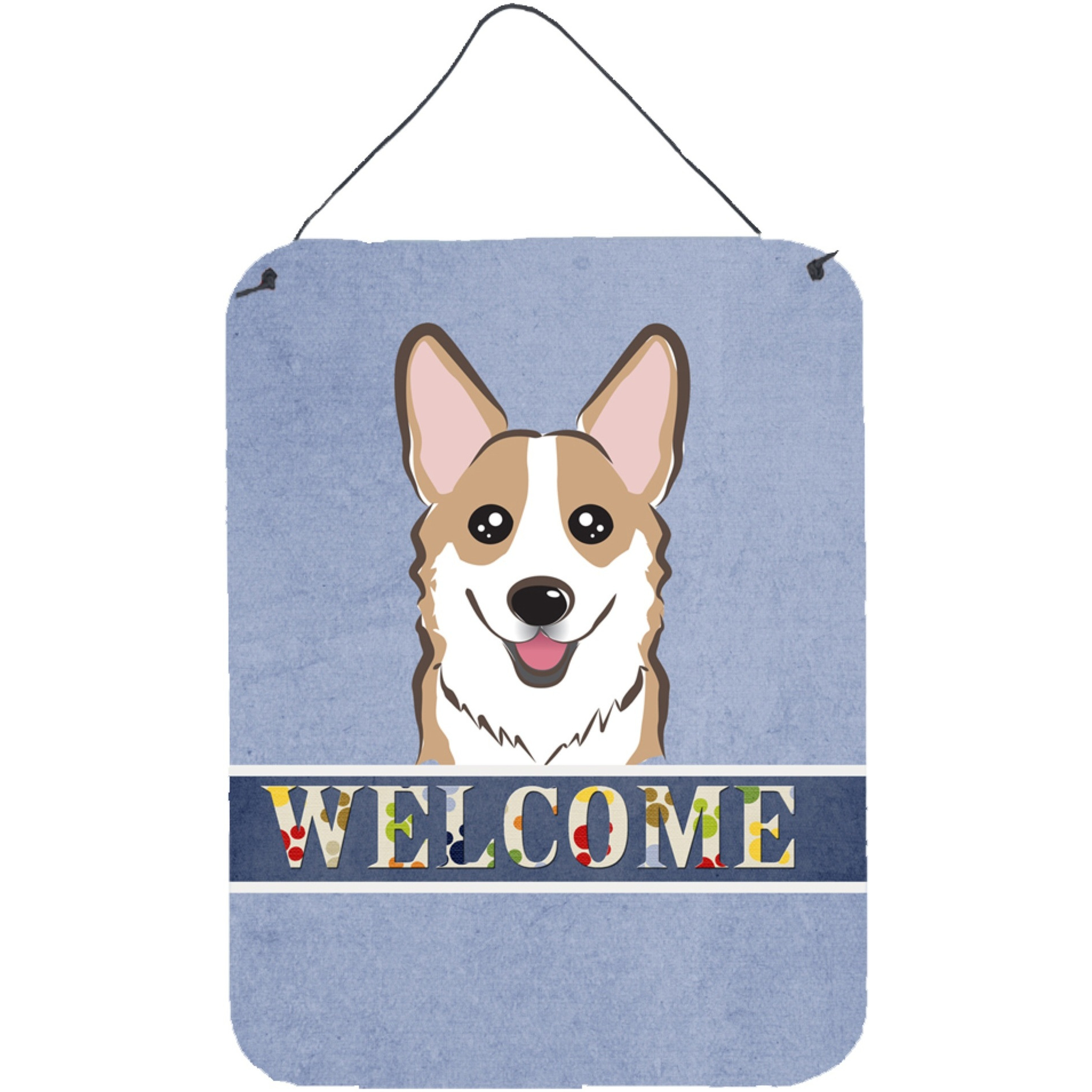 &quotCaroline's Treasures BB1439DS1216 Sable Corgi Welcome Wall or Door Hanging Prints, 16 x 12"", Multicolor"
