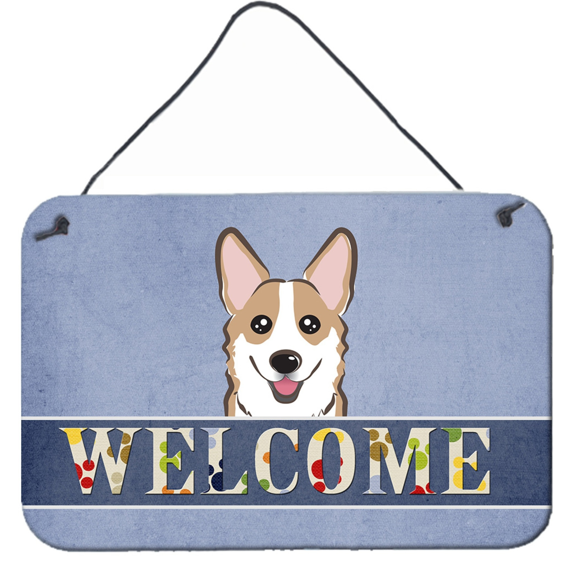 &quotCaroline's Treasures BB1439DS812 Sable Corgi Welcome Wall or Door Hanging Prints, 8 x 12"", Multicolor"