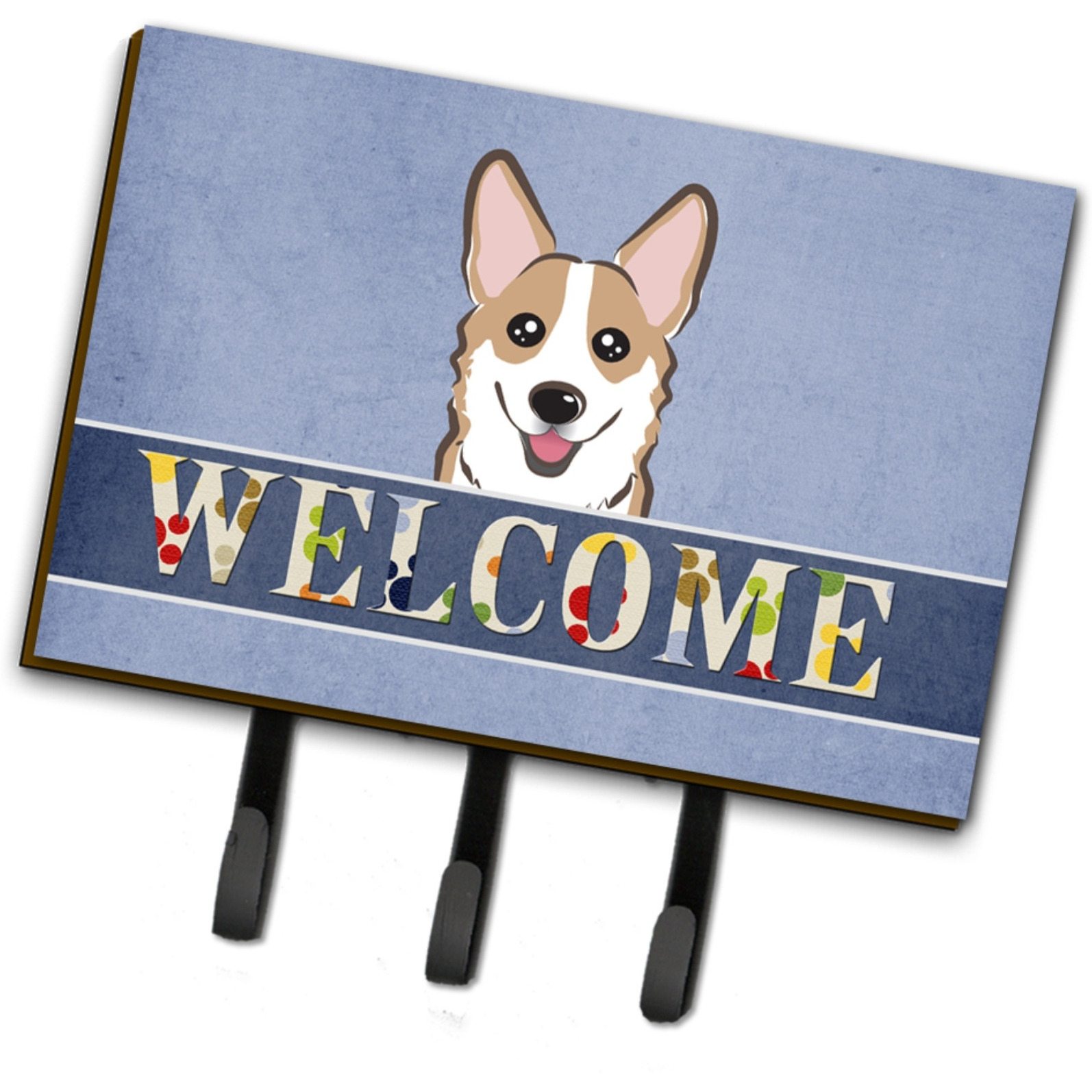 &quotCaroline's Treasures BB1439TH68 Sable Corgi Welcome Leash or Key Holder, Large, Multicolor"