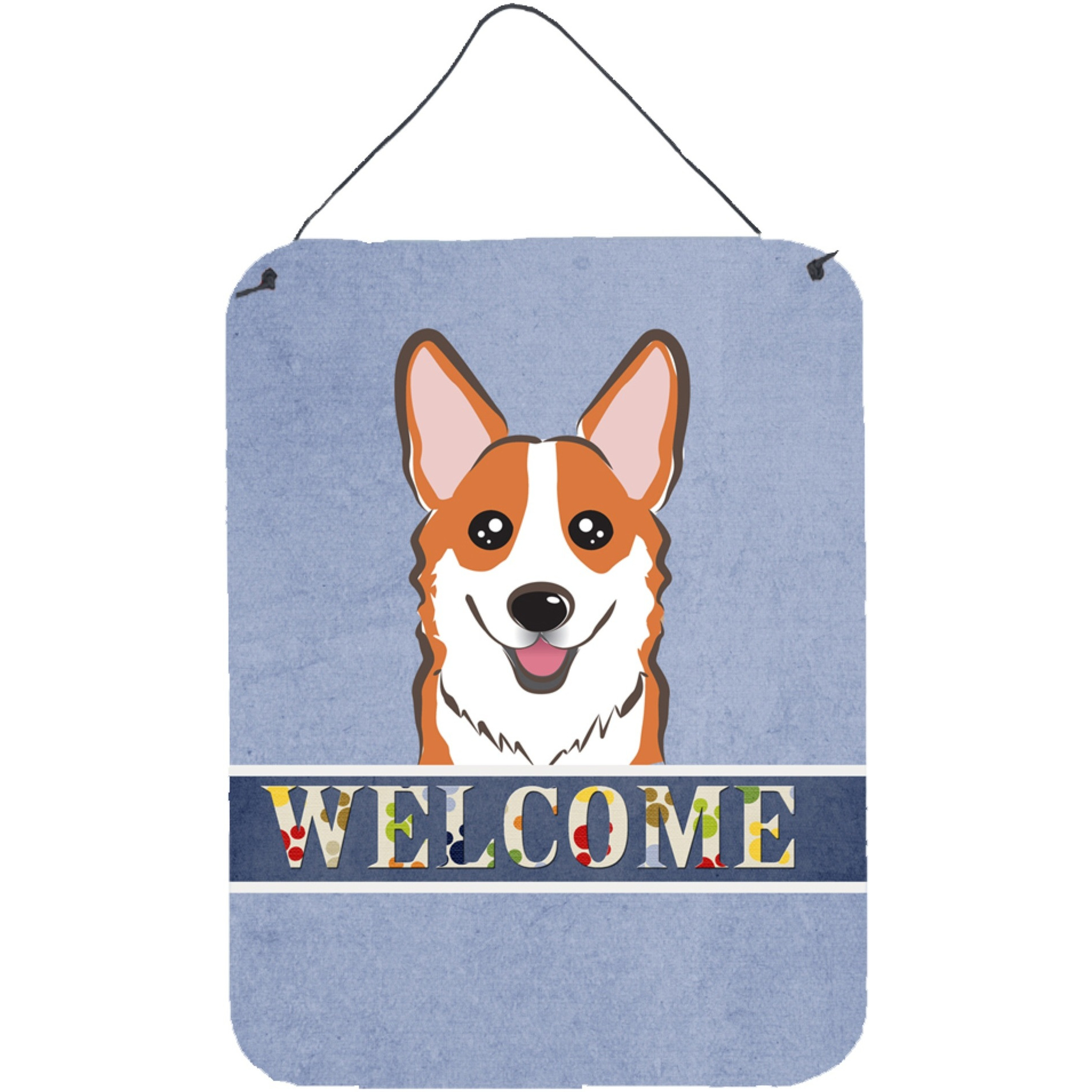 &quotCaroline's Treasures BB1440DS1216 Red Corgi Welcome Wall or Door Hanging Prints, 16 x 12"", Multicolor"