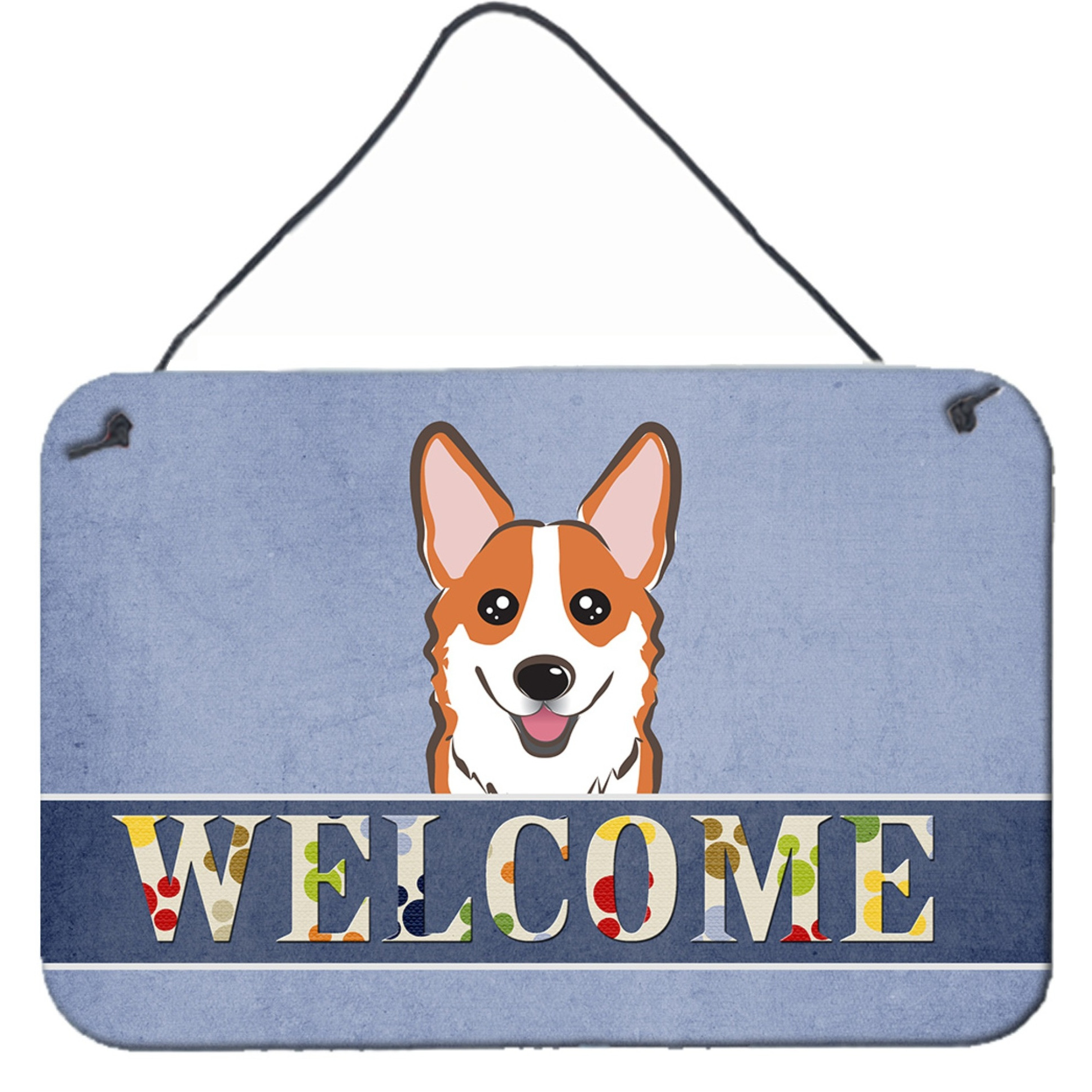 &quotCaroline's Treasures BB1440DS812 Red Corgi Welcome Wall or Door Hanging Prints, 8 x 12"", Multicolor"