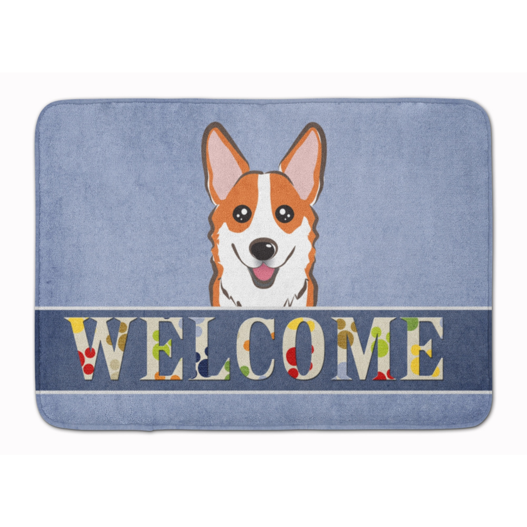 &quotCaroline's Treasures Red Corgi Welcome Floor Mat, 19"" x 27"", Multicolor"