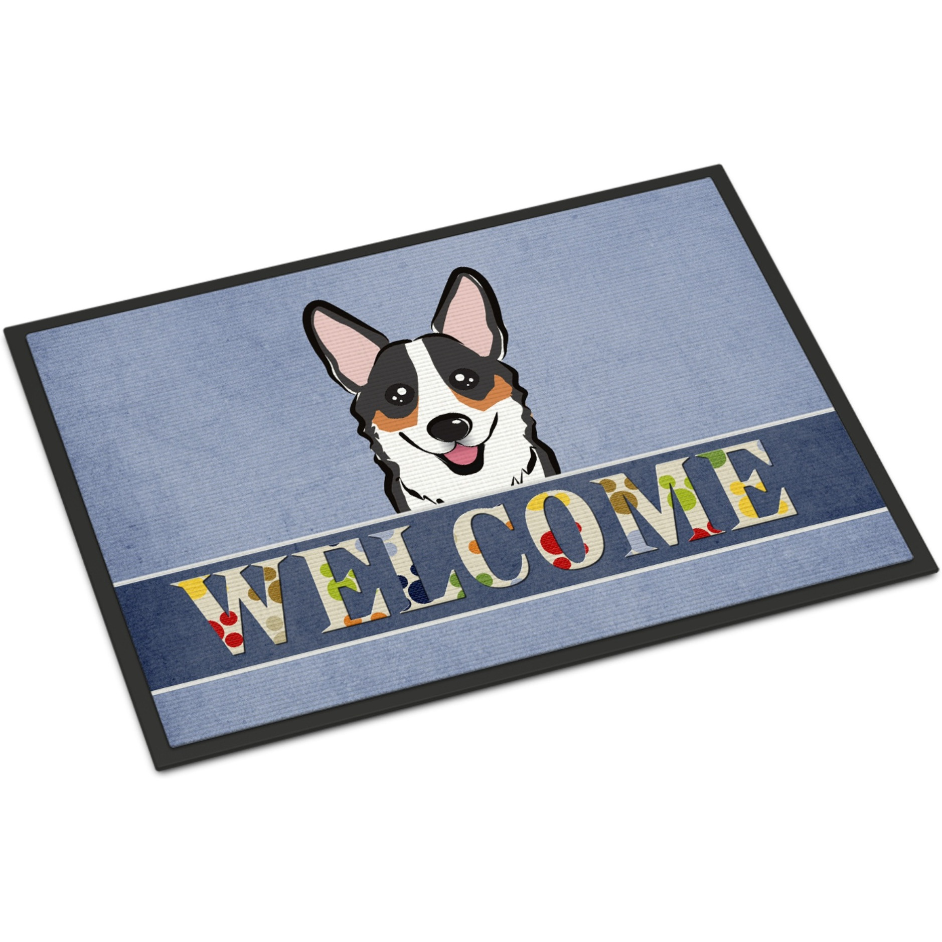&quotCaroline's Treasures BB1441JMAT Tricolor Corgi Welcome Indoor or Outdoor Mat, 24 x 36"", Multicolor"