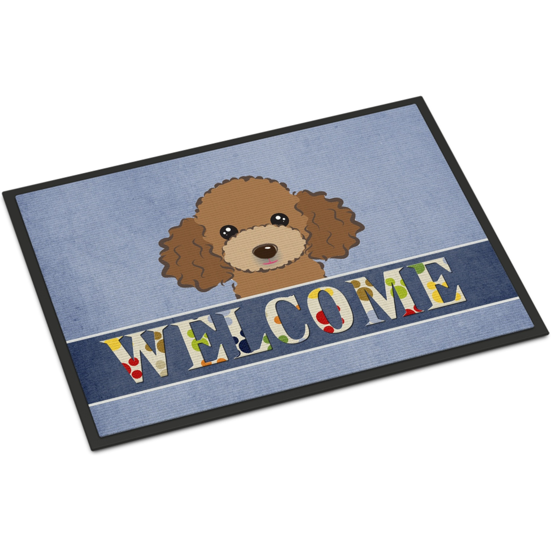 &quotCaroline's Treasures BB1442JMAT Chocolate Brown Poodle Welcome Indoor or Outdoor Mat, 24 x 36"", Multicolor"