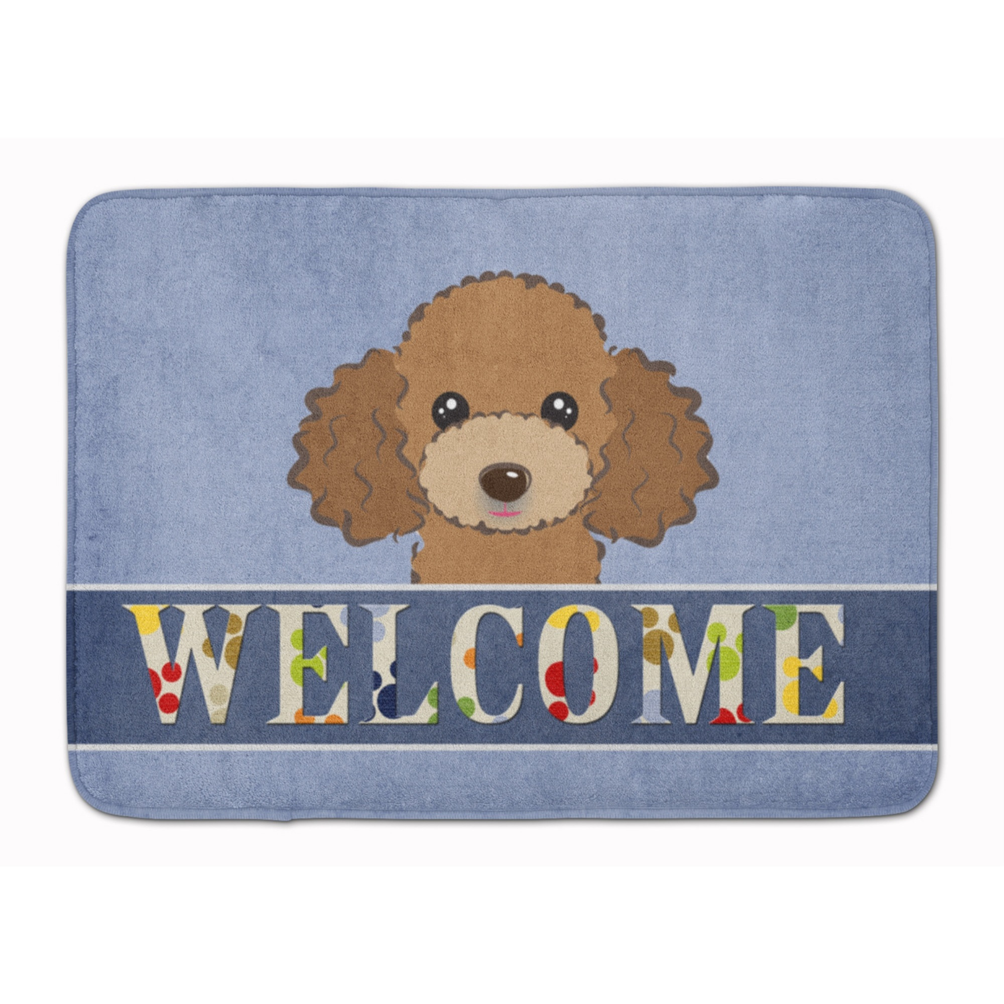 &quotCaroline's Treasures Chocolate Brown Poodle Welcome Floor Mat, 19"" x 27"", Multicolor"