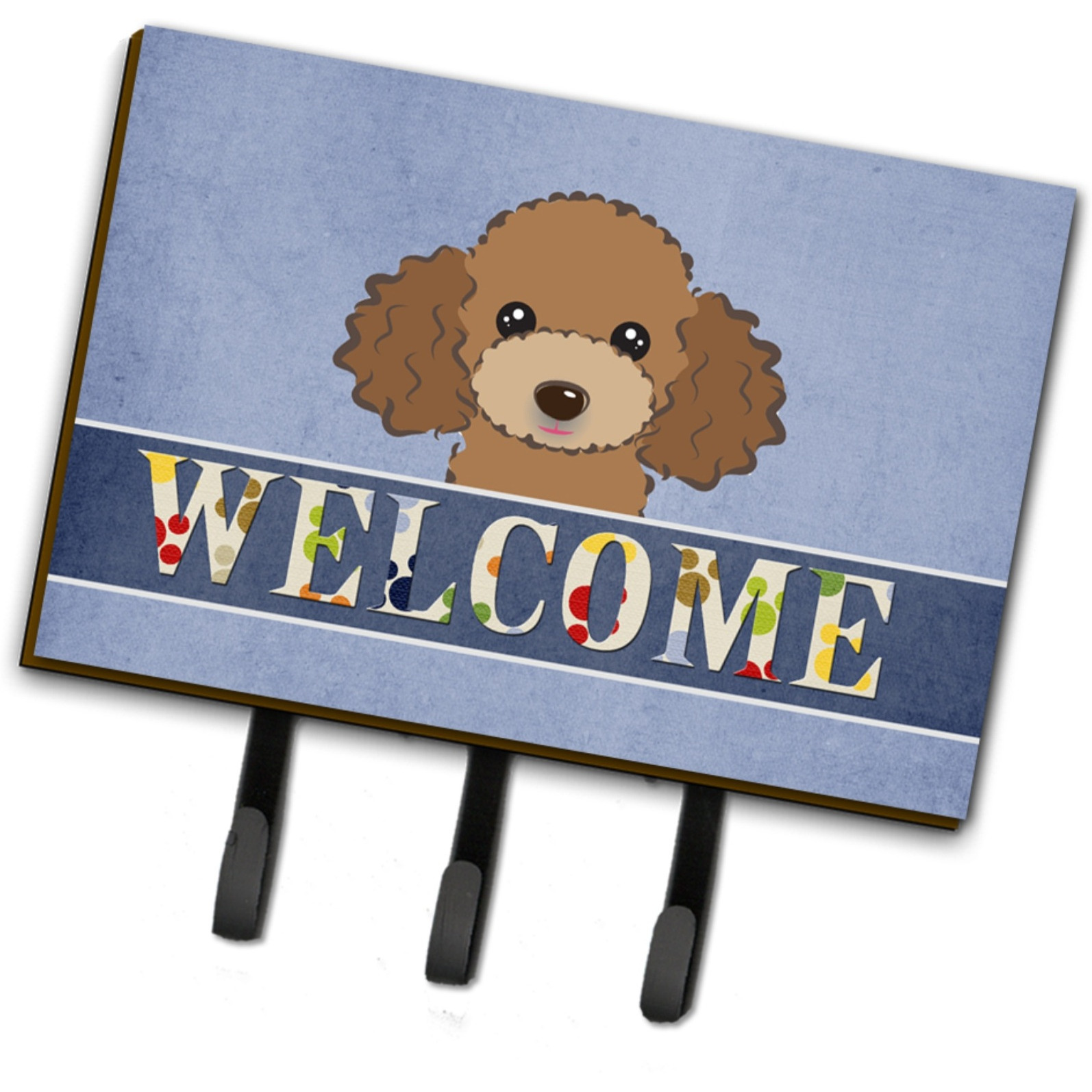 &quotCaroline's Treasures BB1442TH68 Chocolate Brown Poodle Welcome Leash or Key Holder, Large, Multicolor"