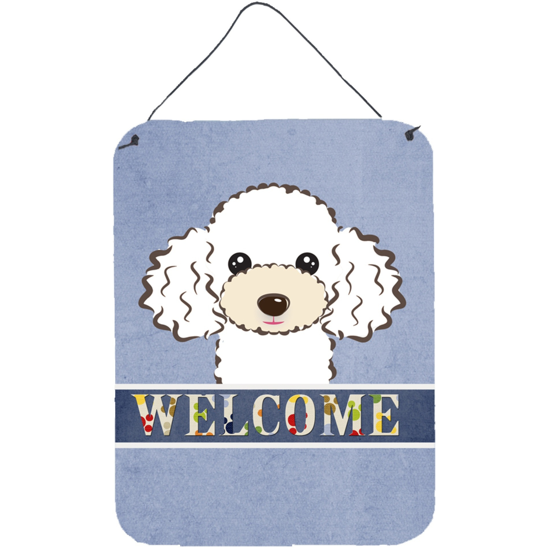 &quotCaroline's Treasures BB1443DS1216 White Poodle Welcome Wall or Door Hanging Prints, 16 x 12"", Multicolor"