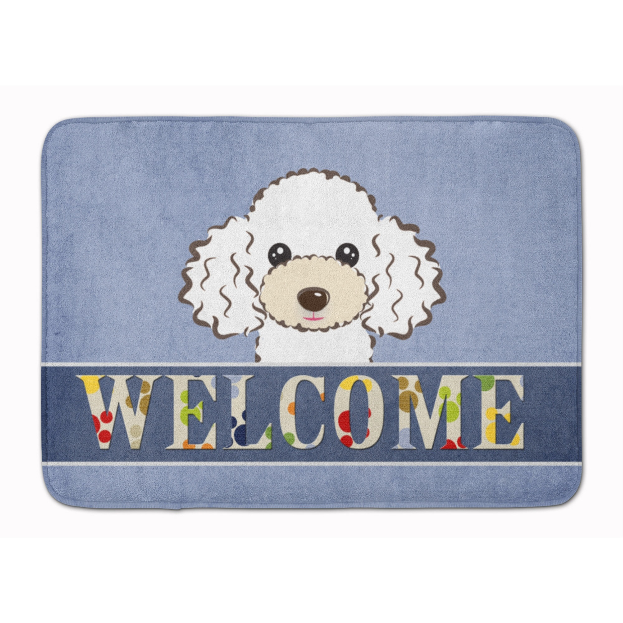 &quotCaroline's Treasures White Poodle Welcome Floor Mat, 19"" x 27"", Multicolor"