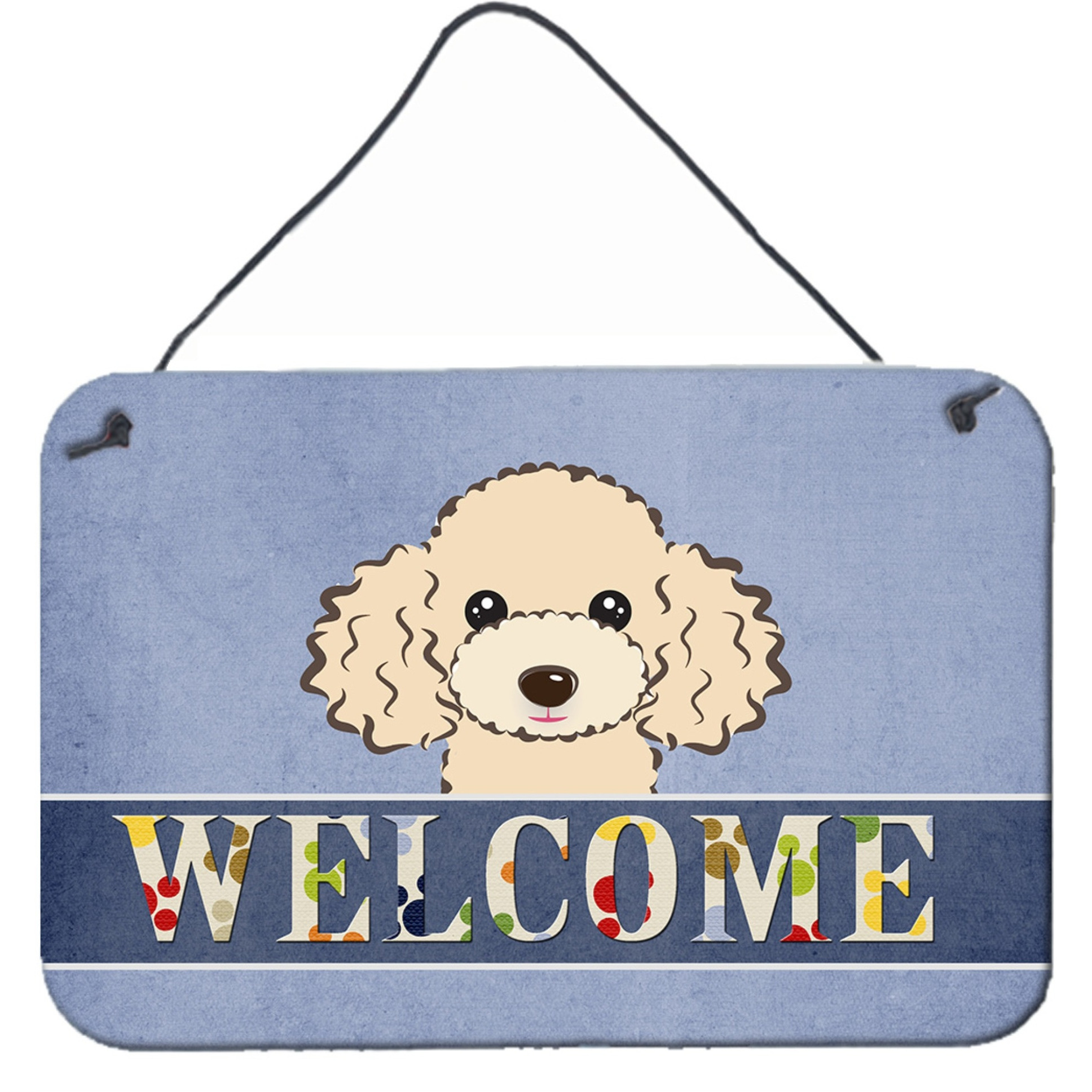 &quotCaroline's Treasures BB1444DS812 Buff Poodle Welcome Wall or Door Hanging Prints, 8 x 12"", Multicolor"
