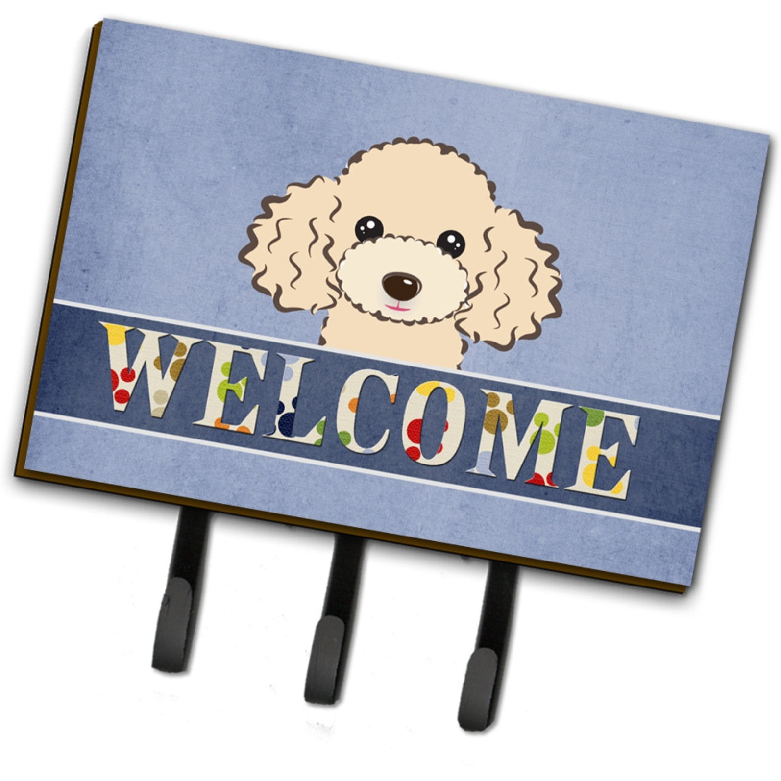 &quotCaroline's Treasures BB1444TH68 Buff Poodle Welcome Leash or Key Holder, Large, Multicolor"