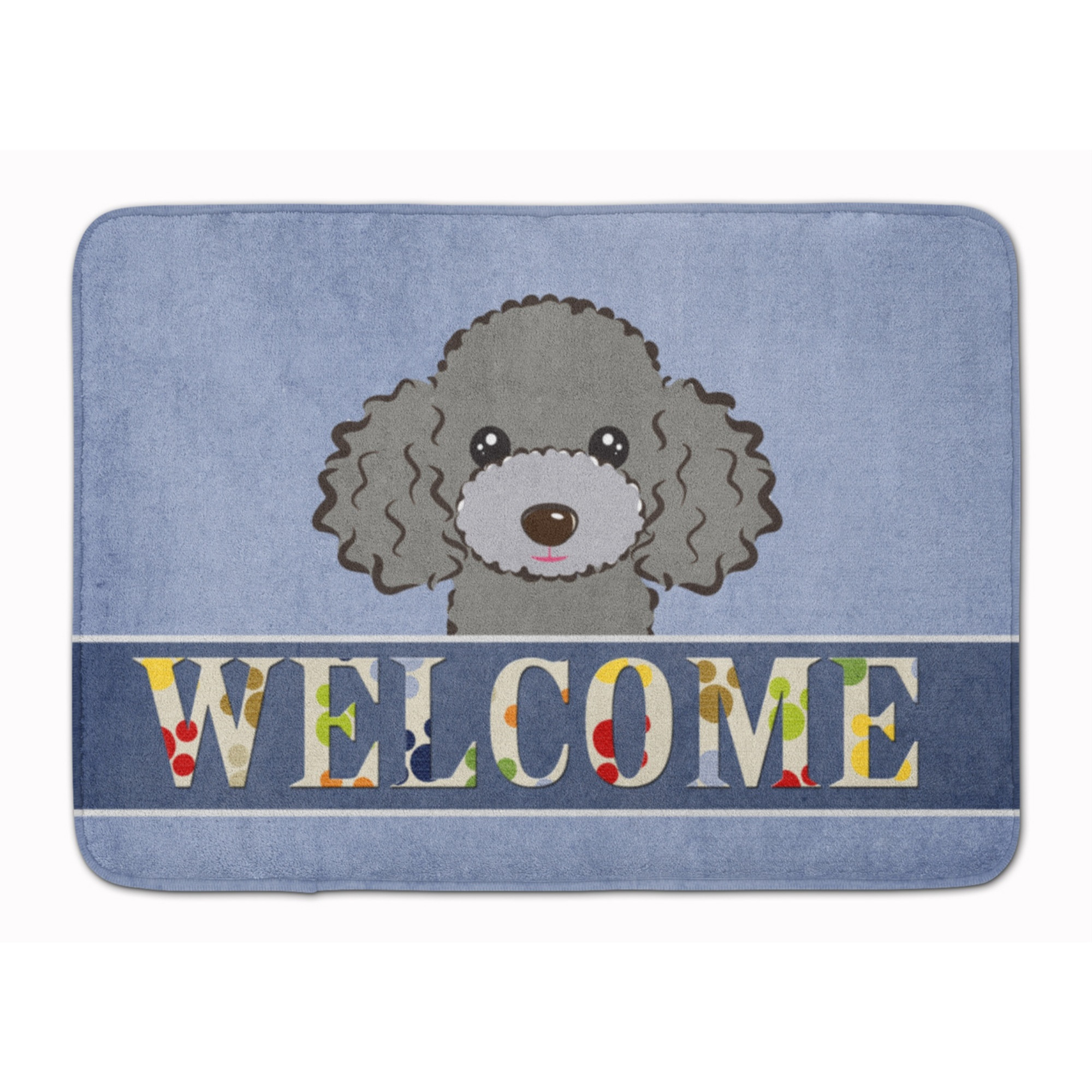 &quotCaroline's Treasures Silver Gray Poodle Welcome Floor Mat, 19"" x 27"", Multicolor"