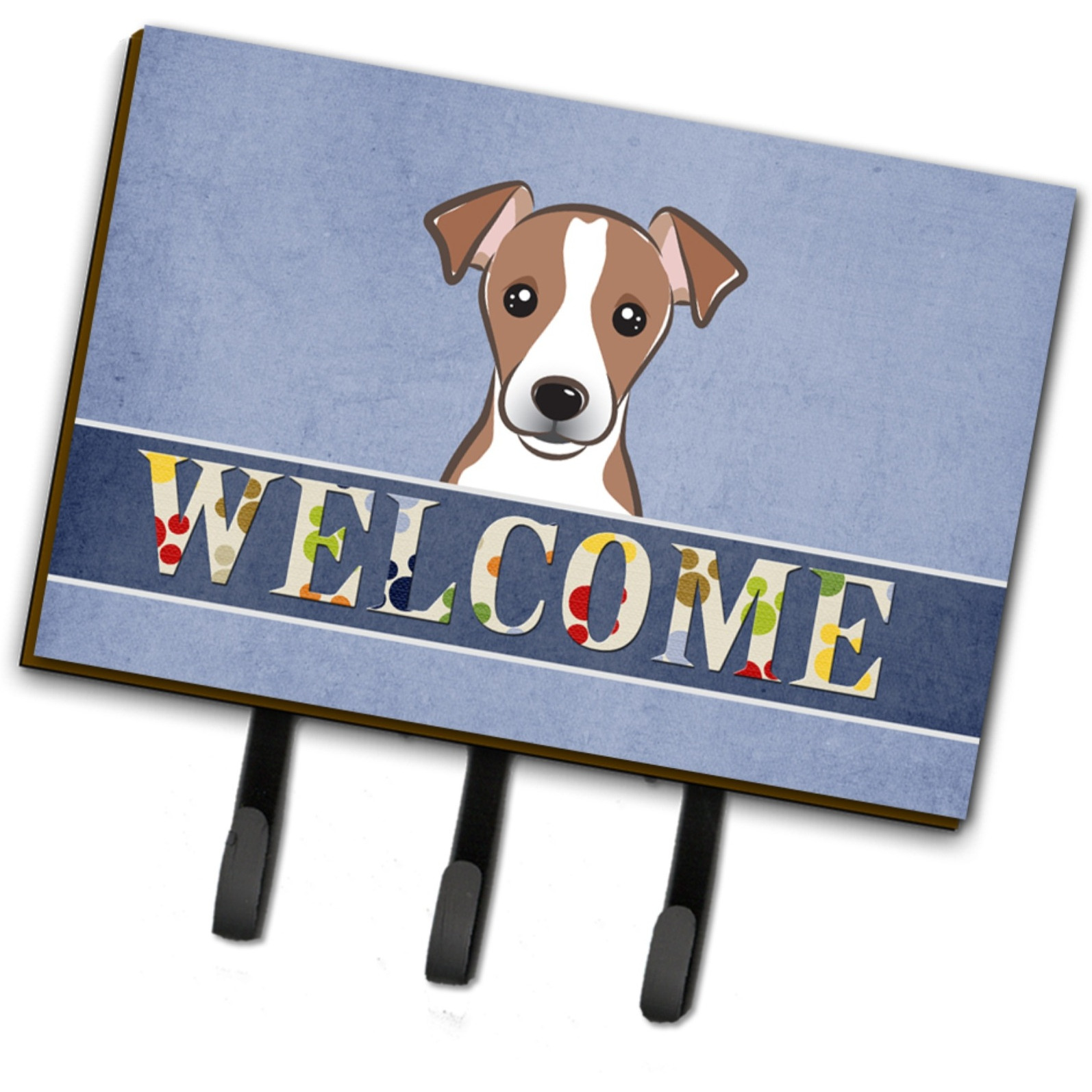 &quotCaroline's Treasures BB1446TH68 Jack Russell Terrier Welcome Leash or Key Holder, Large, Multicolor"