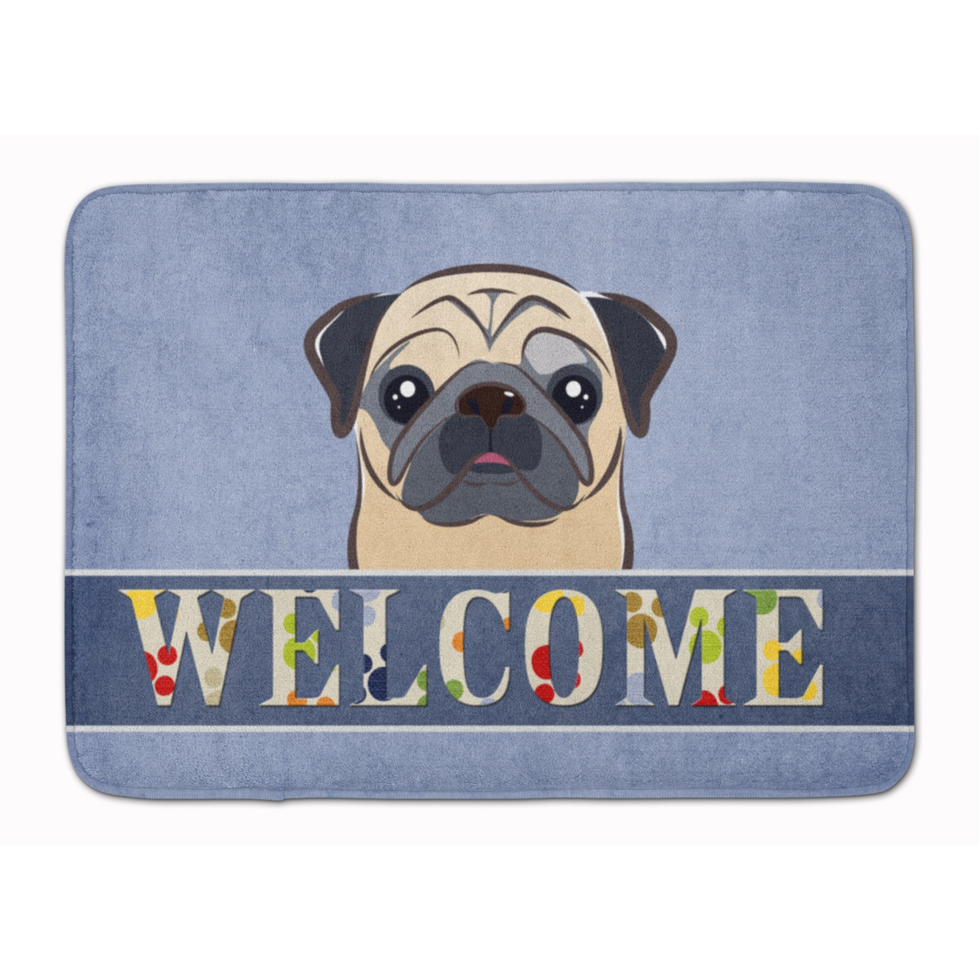 &quotCaroline's Treasures Fawn Pug Welcome Floor Mat, 19"" x 27"", Multicolor"