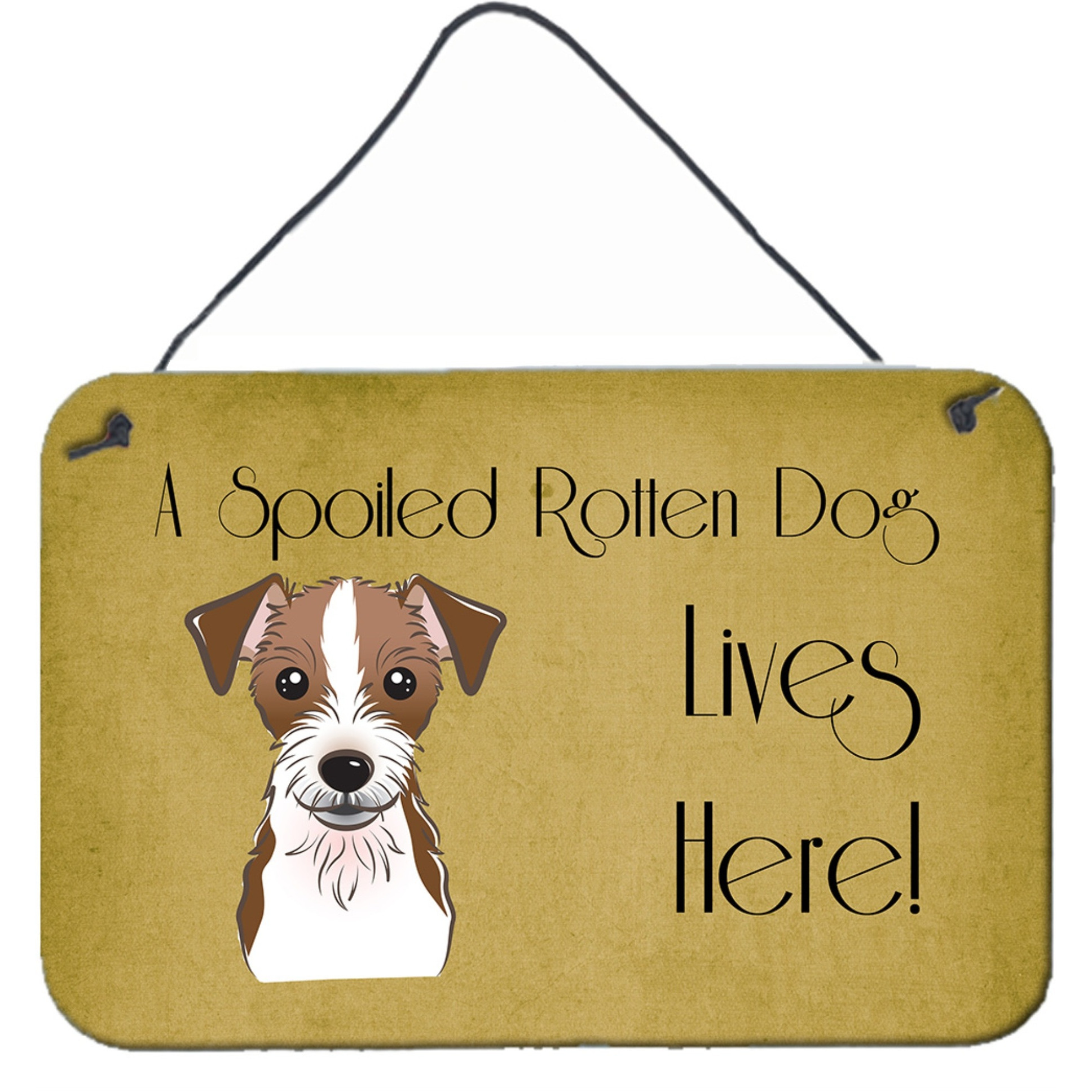 &quotCaroline's Treasures BB1450DS812 Jack Russell Terrier Spoiled Dog Lives Here Wall or Door Hanging Prints, 8 x 12"", Multicolor"