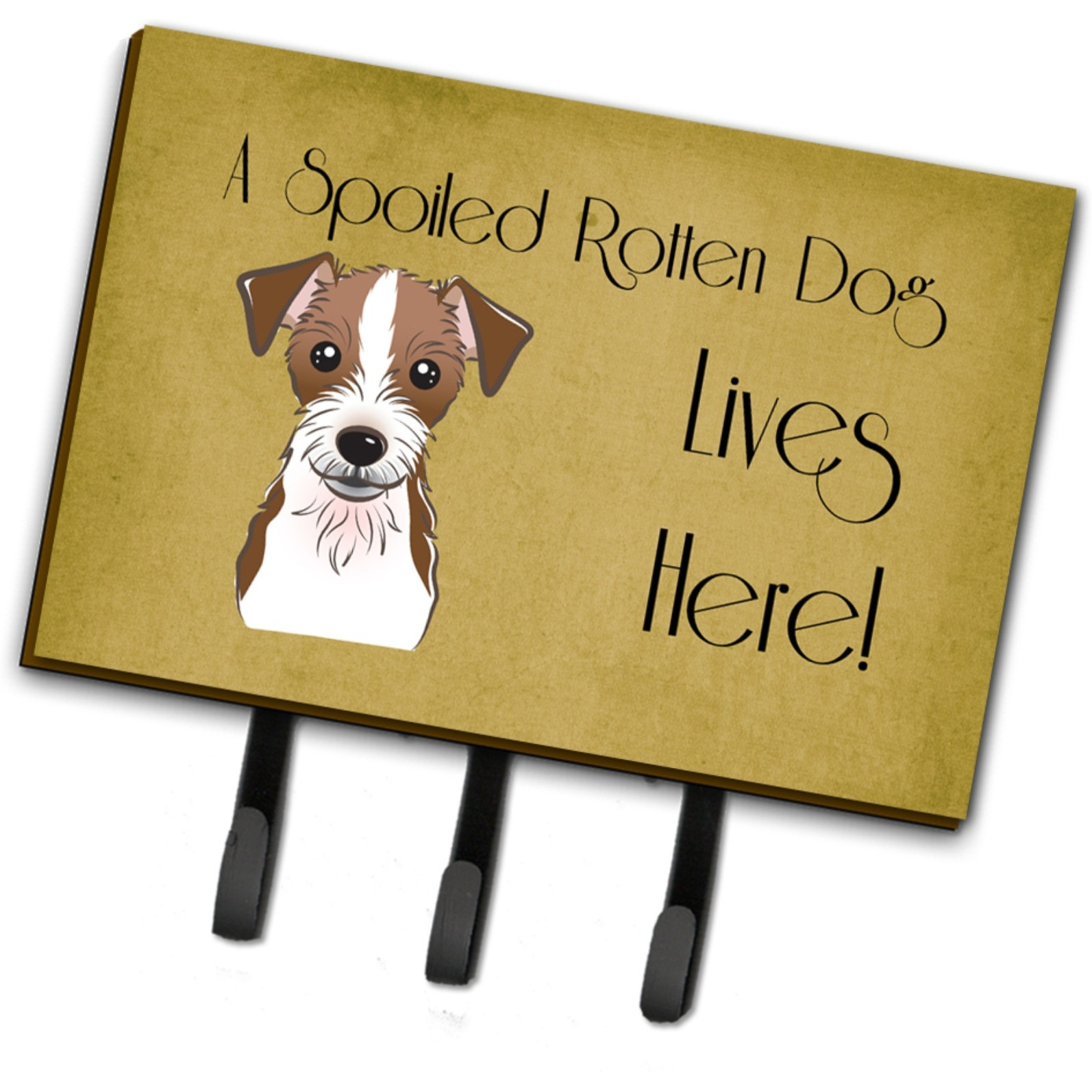 &quotCaroline's Treasures BB1450TH68 Jack Russell Terrier Spoiled Dog Lives Here Leash or Key Holder, Large, Multicolor"