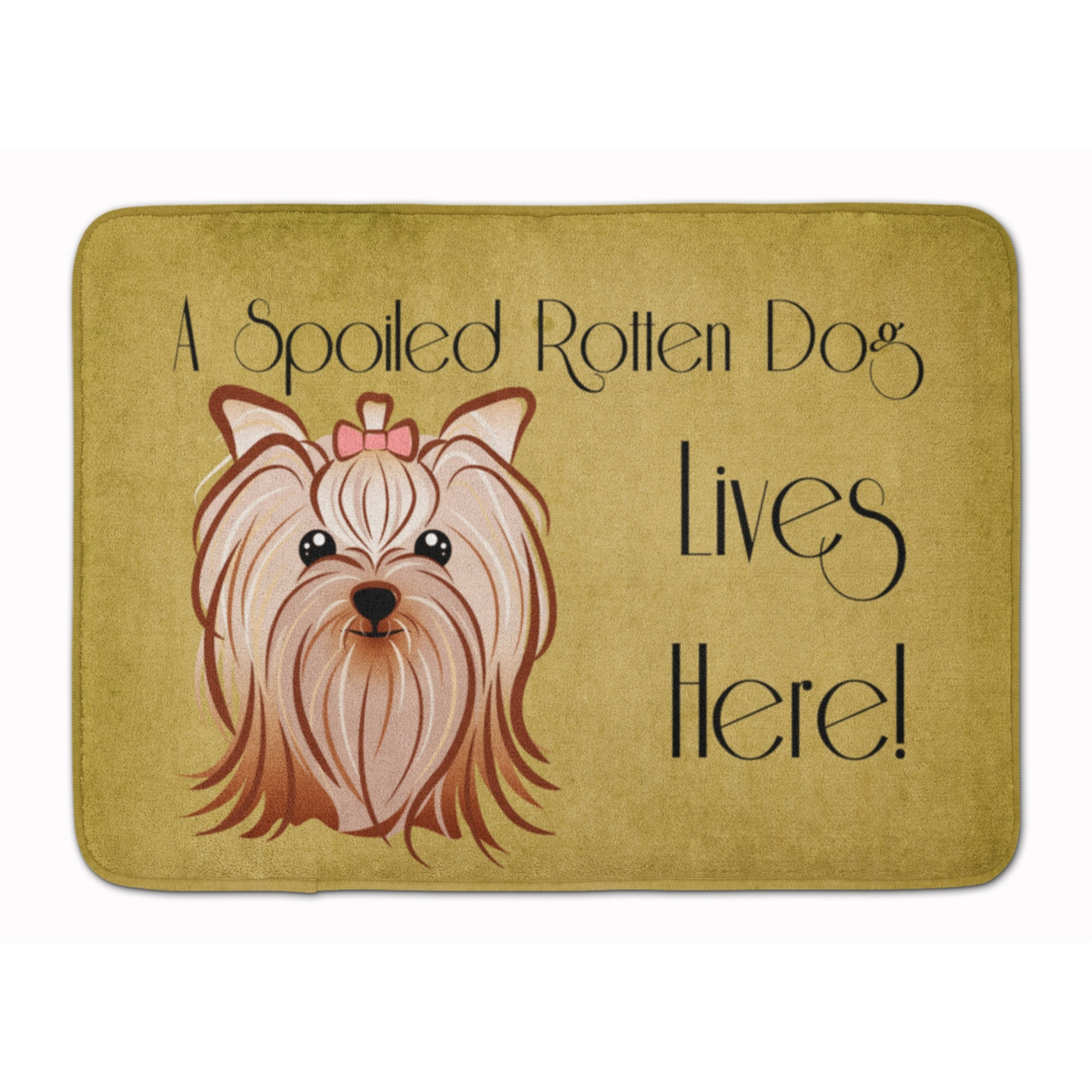 &quotCaroline's Treasures Yorkie Yorkishire Terrier Spoiled Dog Floor Mat, 19"" x 27"", Multicolor"