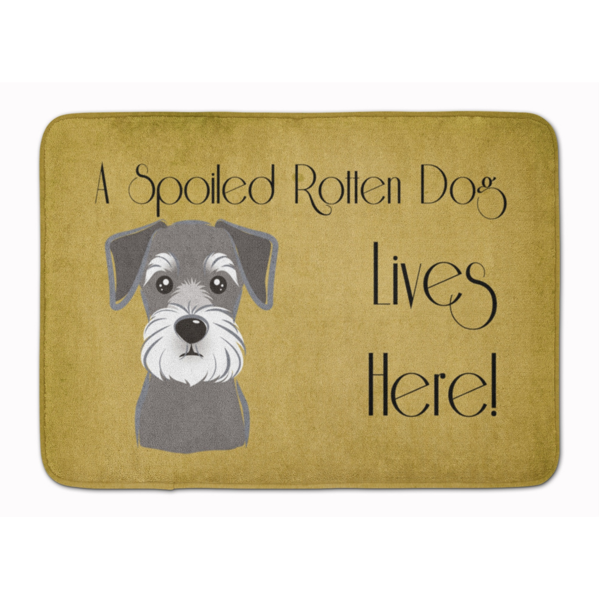 &quotCaroline's Treasures Schnauzer Spoiled Dog Lives Here Floor Mat, 19"" x 27"", Multicolor"
