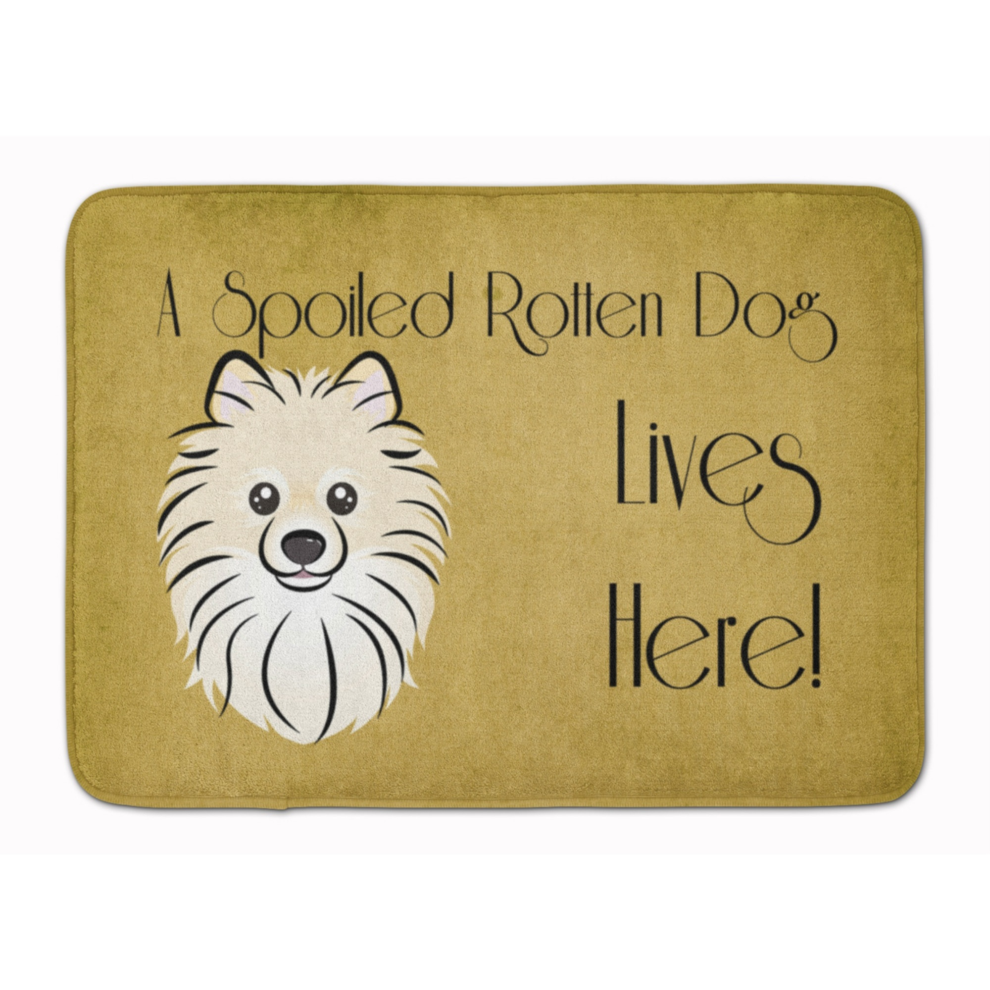 &quotCaroline's Treasures Pomeranian Spoiled Dog Lives Here Floor Mat, 19"" x 27"", Multicolor"