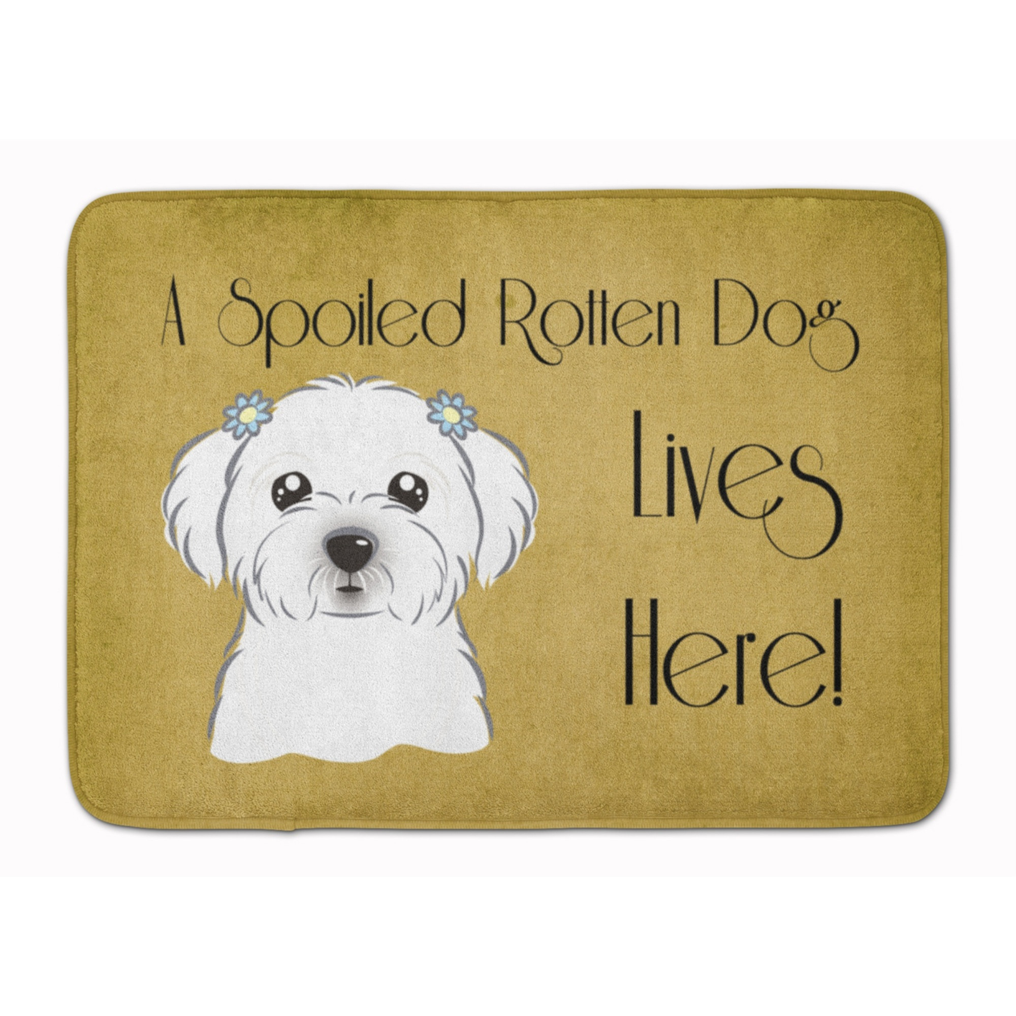 &quotCaroline's Treasures Maltese Spoiled Dog Lives Here Floor Mat, 19"" x 27"", Multicolor"