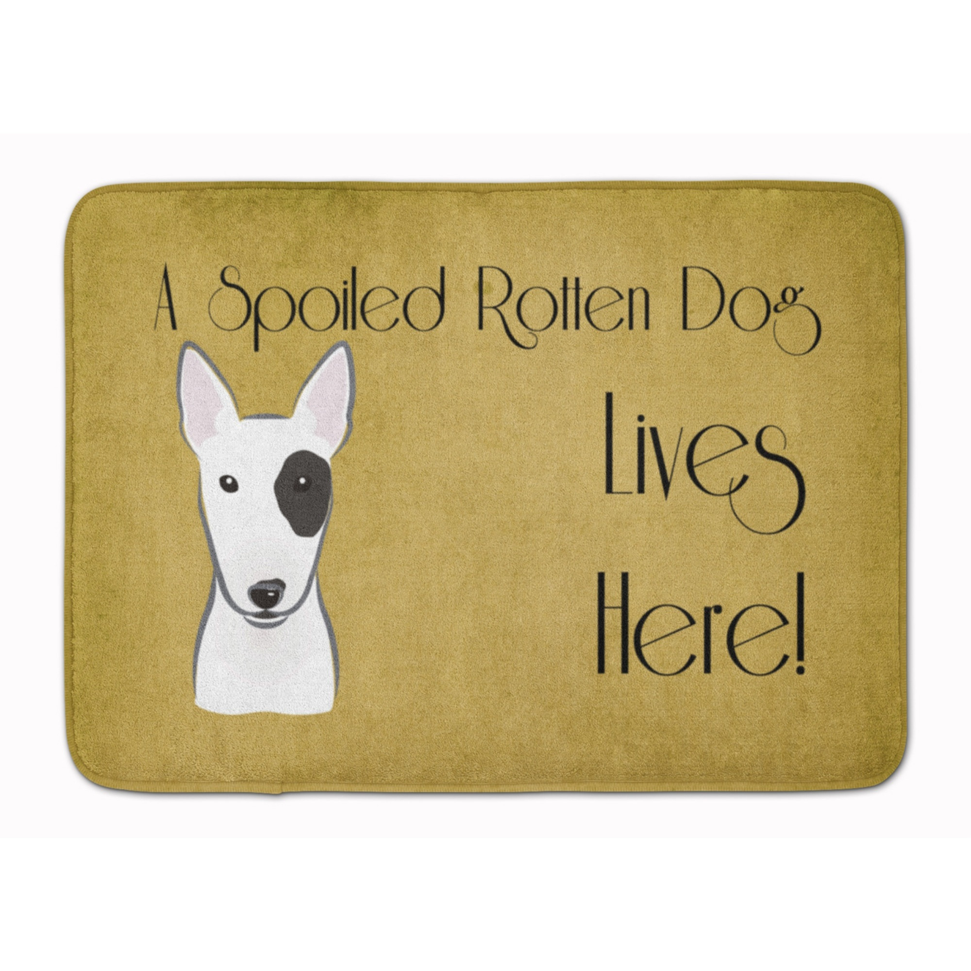 &quotCaroline's Treasures Bull Terrier Spoiled Dog Lives Here, 19"" x 27"", Multicolor"