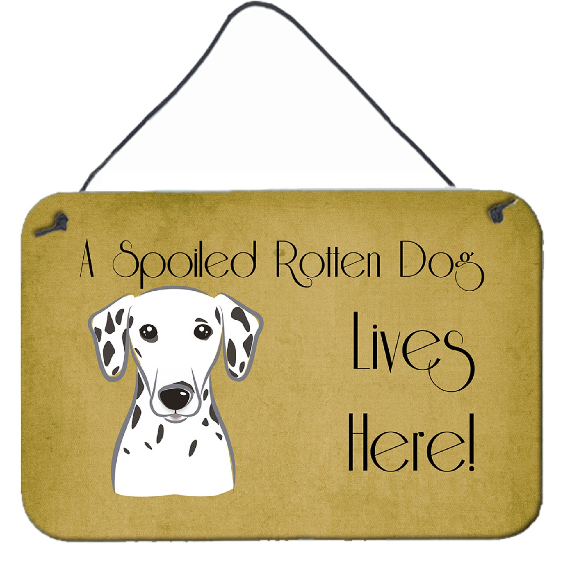 &quotCaroline's Treasures BB1458DS812 Dalmatian Spoiled Dog Lives Here Wall or Door Hanging Prints, 8 x 12"", Multicolor"