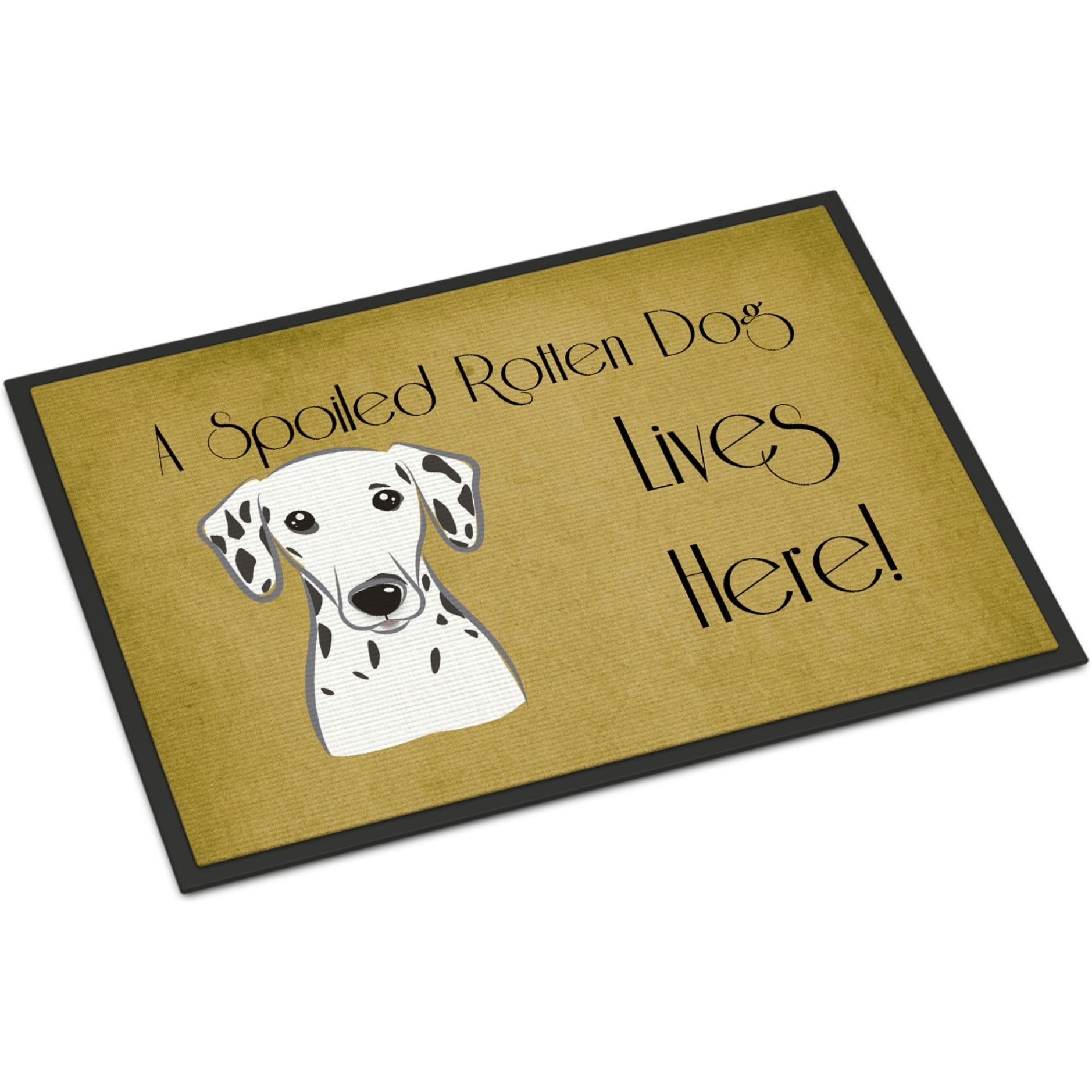 &quotCaroline's Treasures BB1458JMAT Dalmatian Spoiled Dog Lives Here Indoor or Outdoor Mat, 24 x 36"", Multicolor"