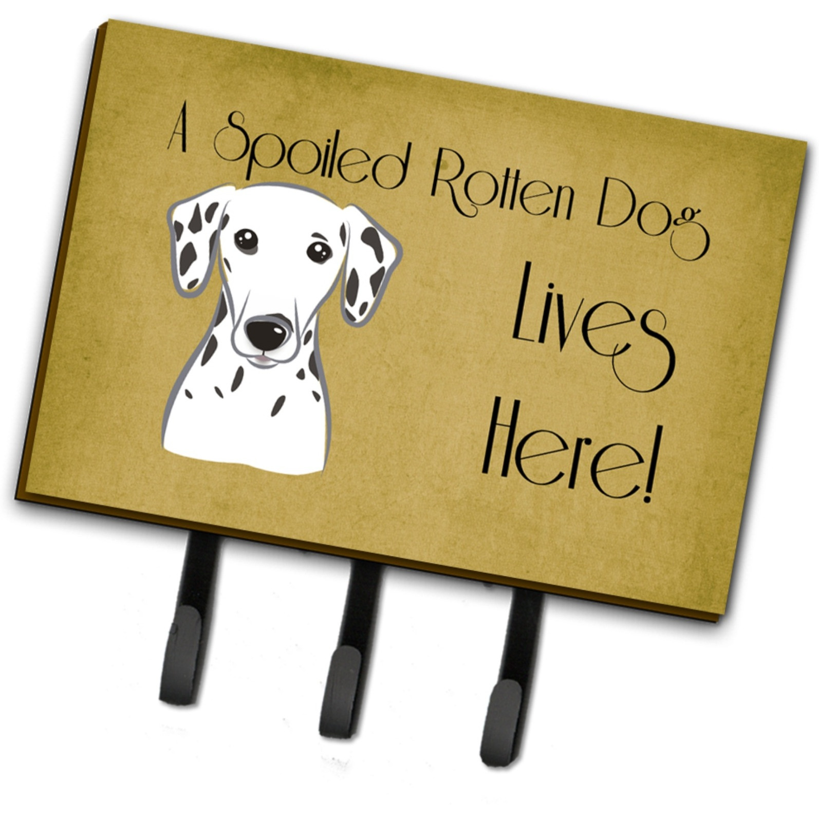 &quotCaroline's Treasures BB1458TH68 Dalmatian Spoiled Dog Lives Here Leash or Key Holder, Large, Multicolor"