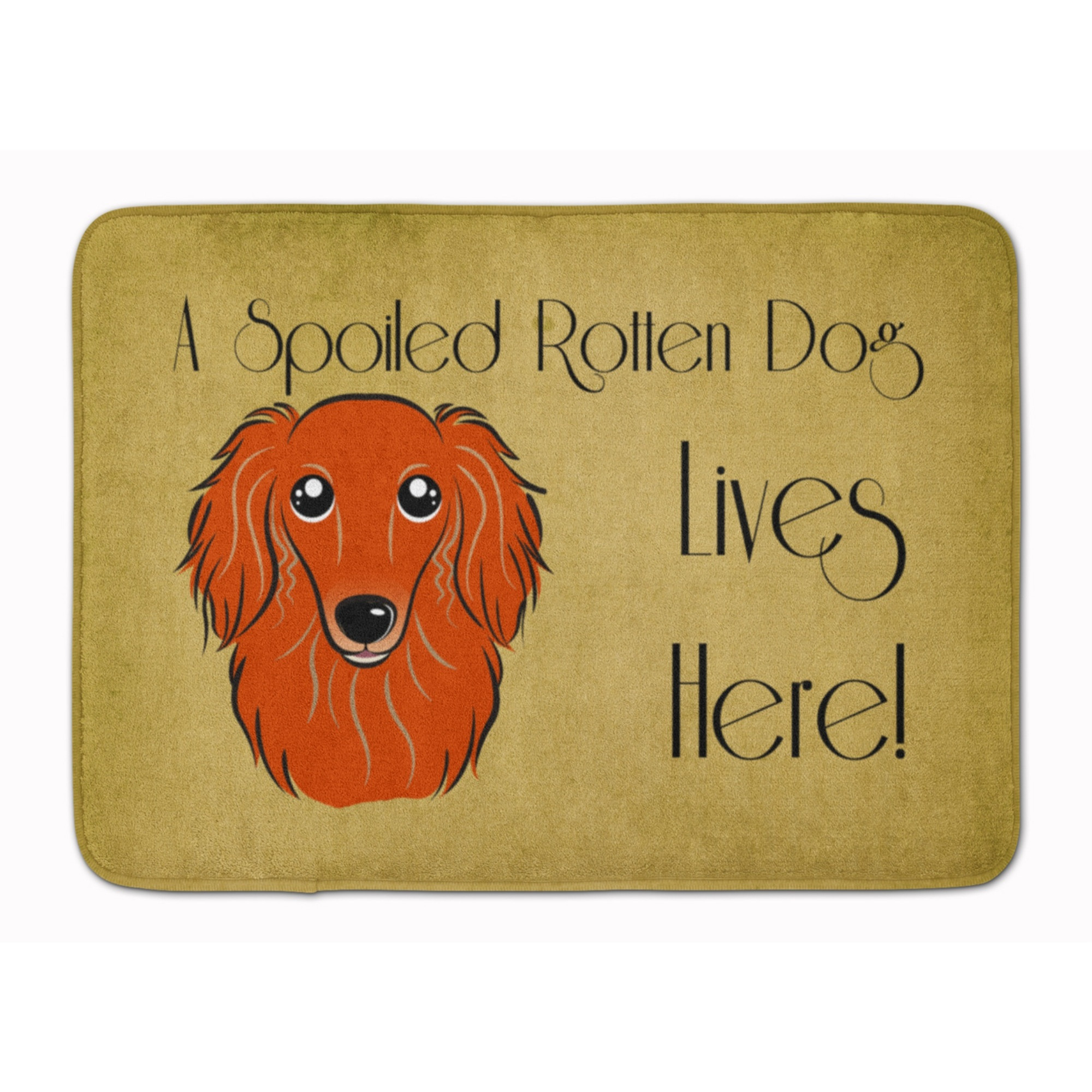 &quotCaroline's Treasures Longhair Red Dachshund Spoiled Dog Floor Mat, 19"" x 27"", Multicolor"