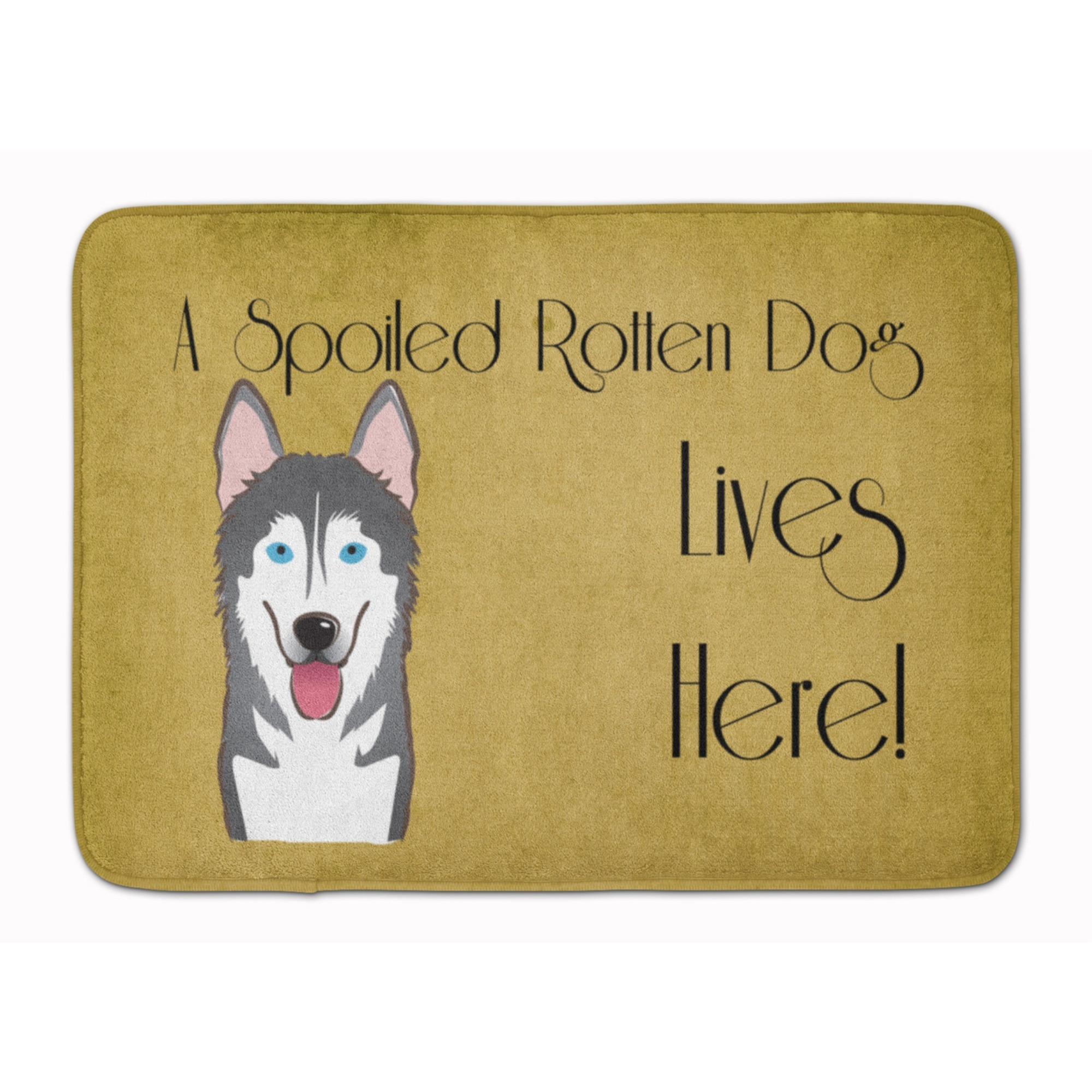 &quotCaroline's Treasures Alaskan Malamute Spoiled Dog Lives Here Floor Mat, 19"" x 27"", Multicolor"