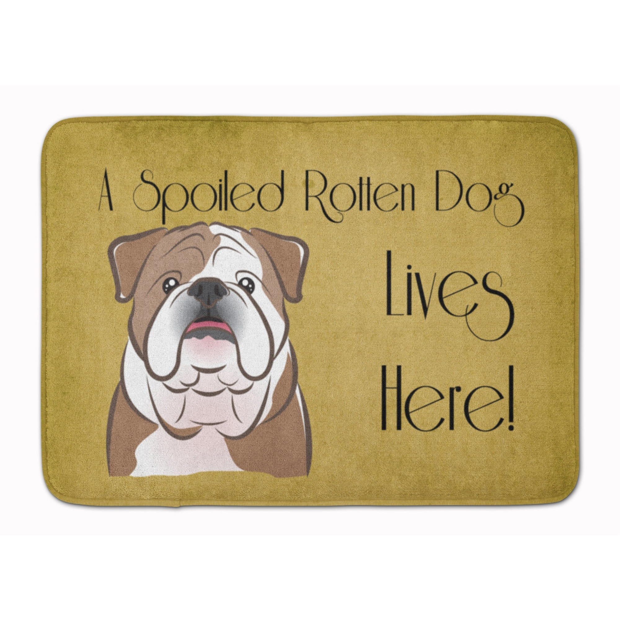 &quotCaroline's Treasures English Bulldog Spoiled Dog Lives Here Floor Mat, 19"" x 27"", Multicolor"