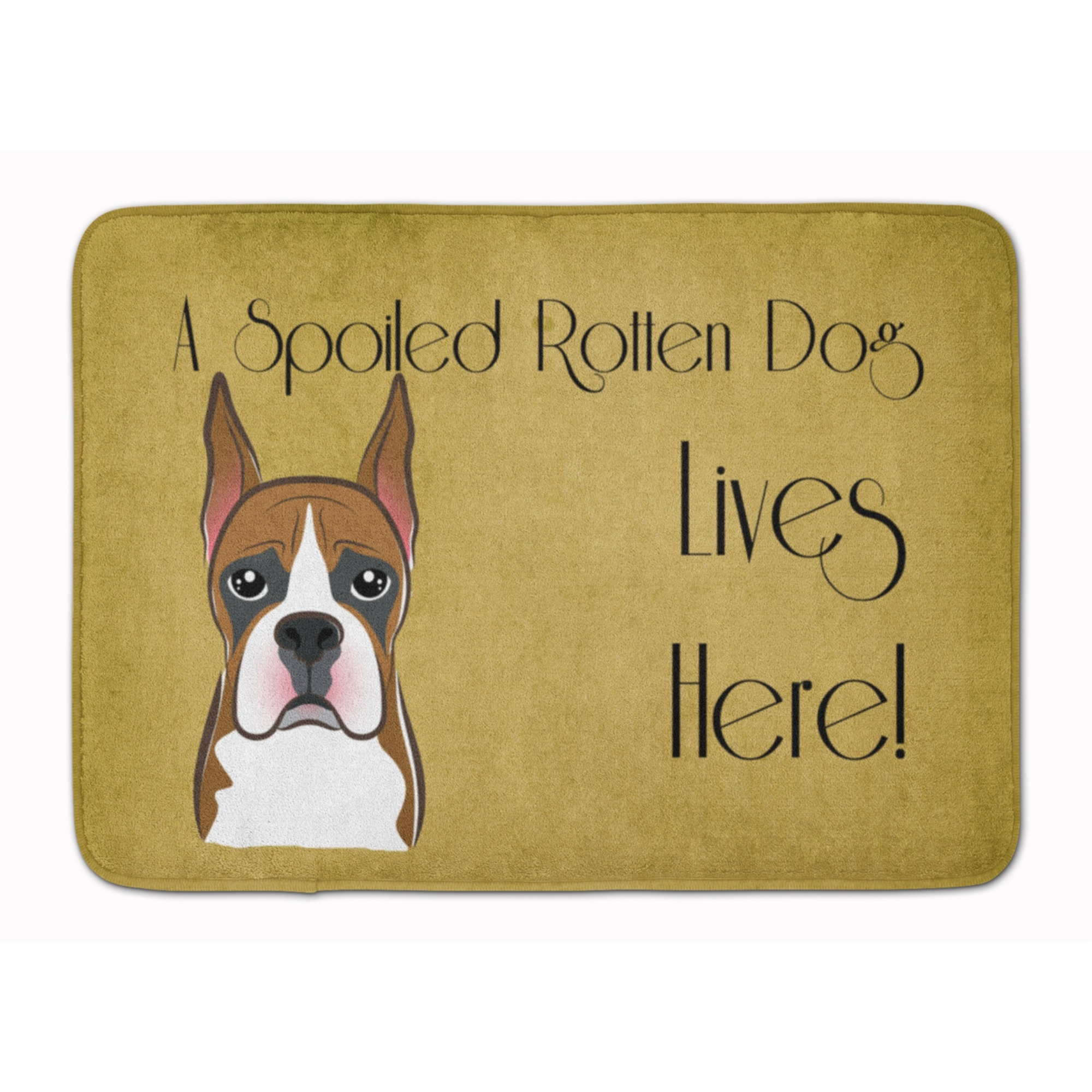 &quotCaroline's Treasures Boxer Spoiled Dog Lives Here Floor Mat, 19"" x 27"", Multicolor"