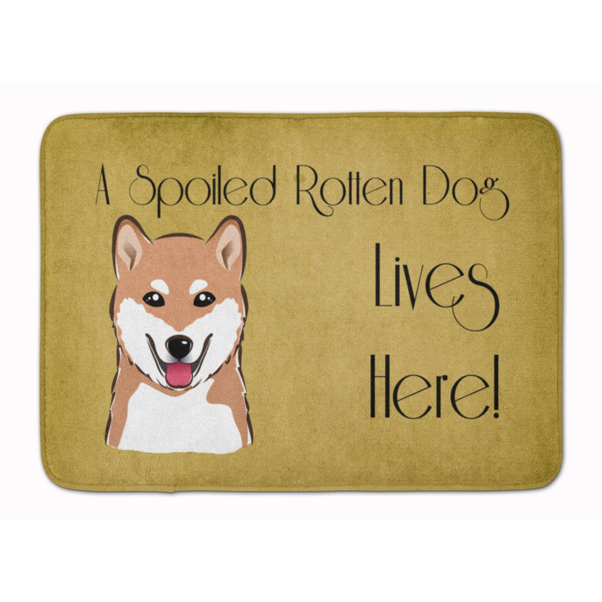 &quotCaroline's Treasures Shiba Inu Spoiled Dog Lives Here Floor Mat, 19"" x 27"", Multicolor"