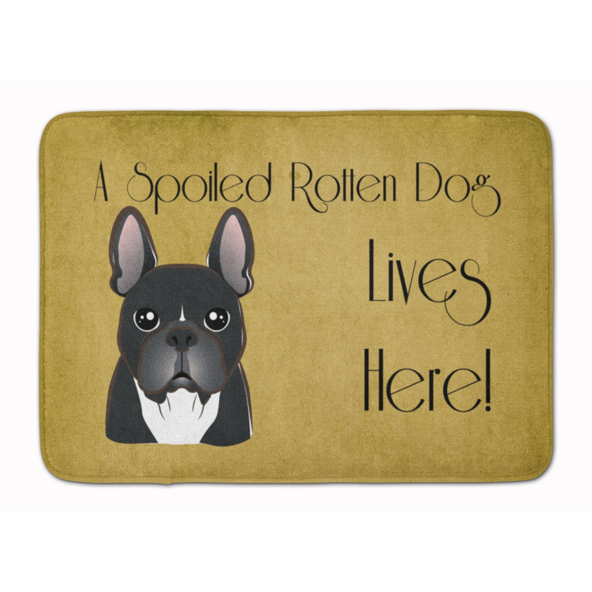 &quotCaroline's Treasures French Bulldog Spoiled Dog Lives Here Floor Mat, 19"" x 27"", Multicolor"