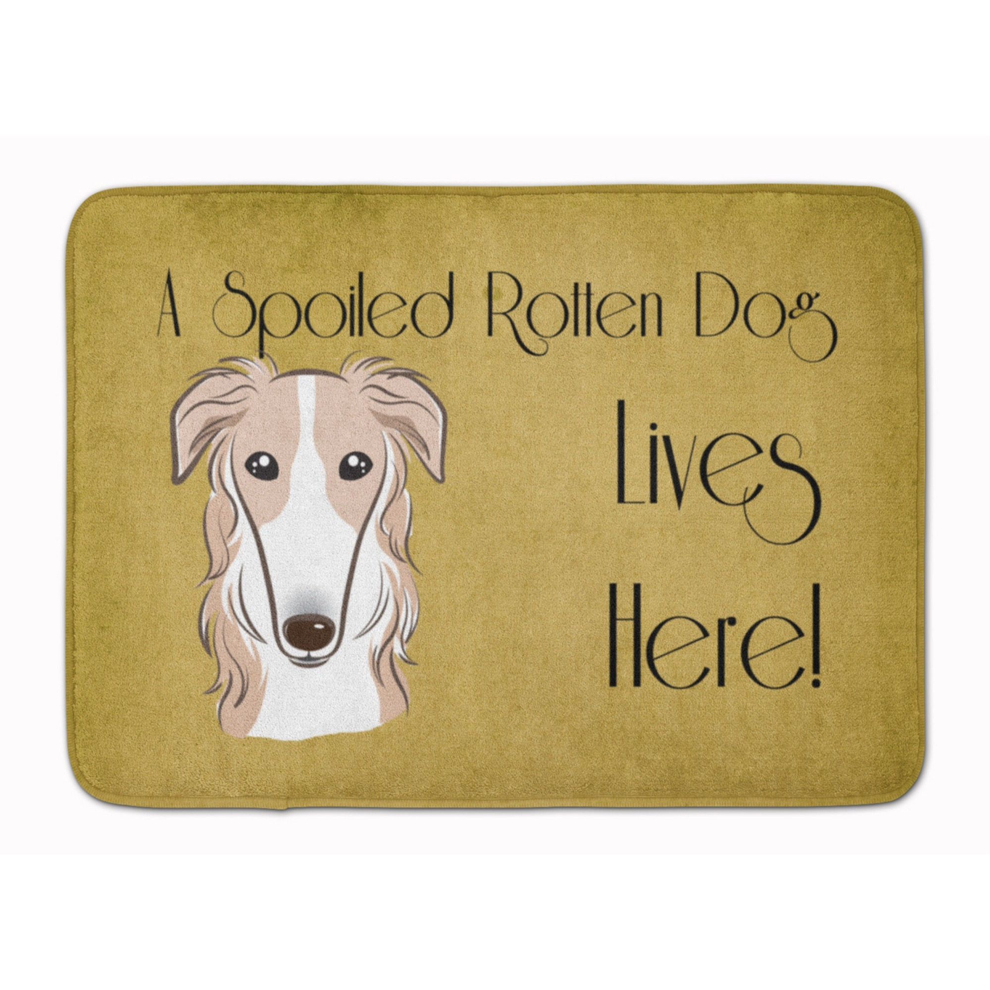 &quotCaroline's Treasures Borzoi Spoiled Dog Lives Here Floor Mat, 19"" x 27"", Multicolor"