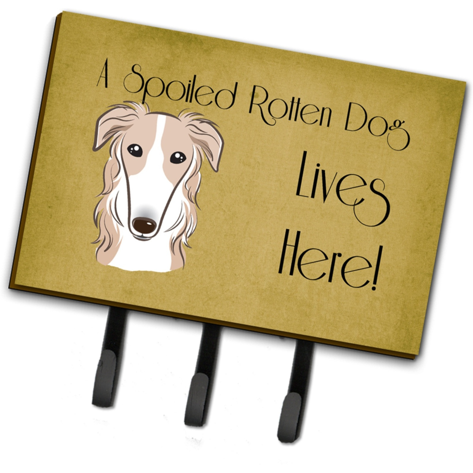 &quotCaroline's Treasures BB1476TH68 Borzoi Spoiled Dog Lives Here Leash or Key Holder, Large, Multicolor"