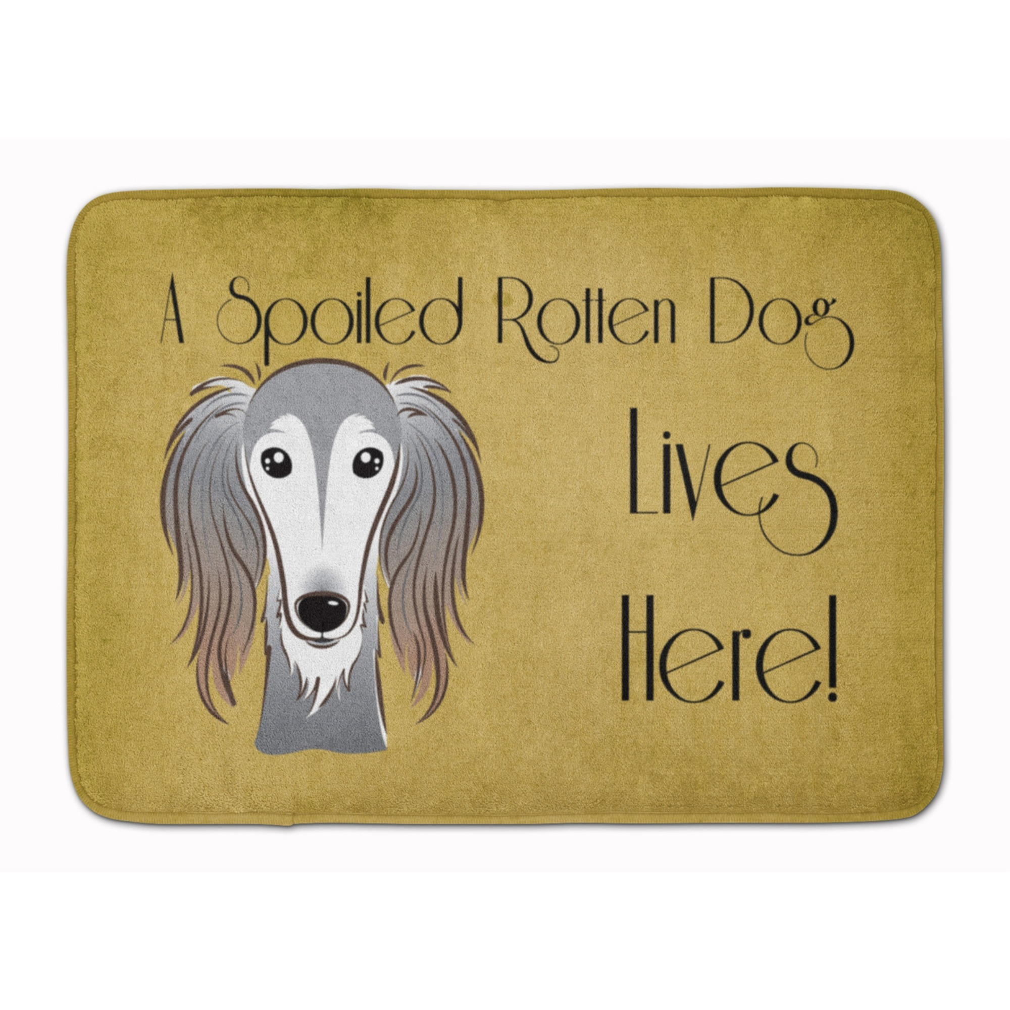 &quotCaroline's Treasures Saluki Spoiled Dog Lives Here Floor Mat, 19"" x 27"", Multicolor"