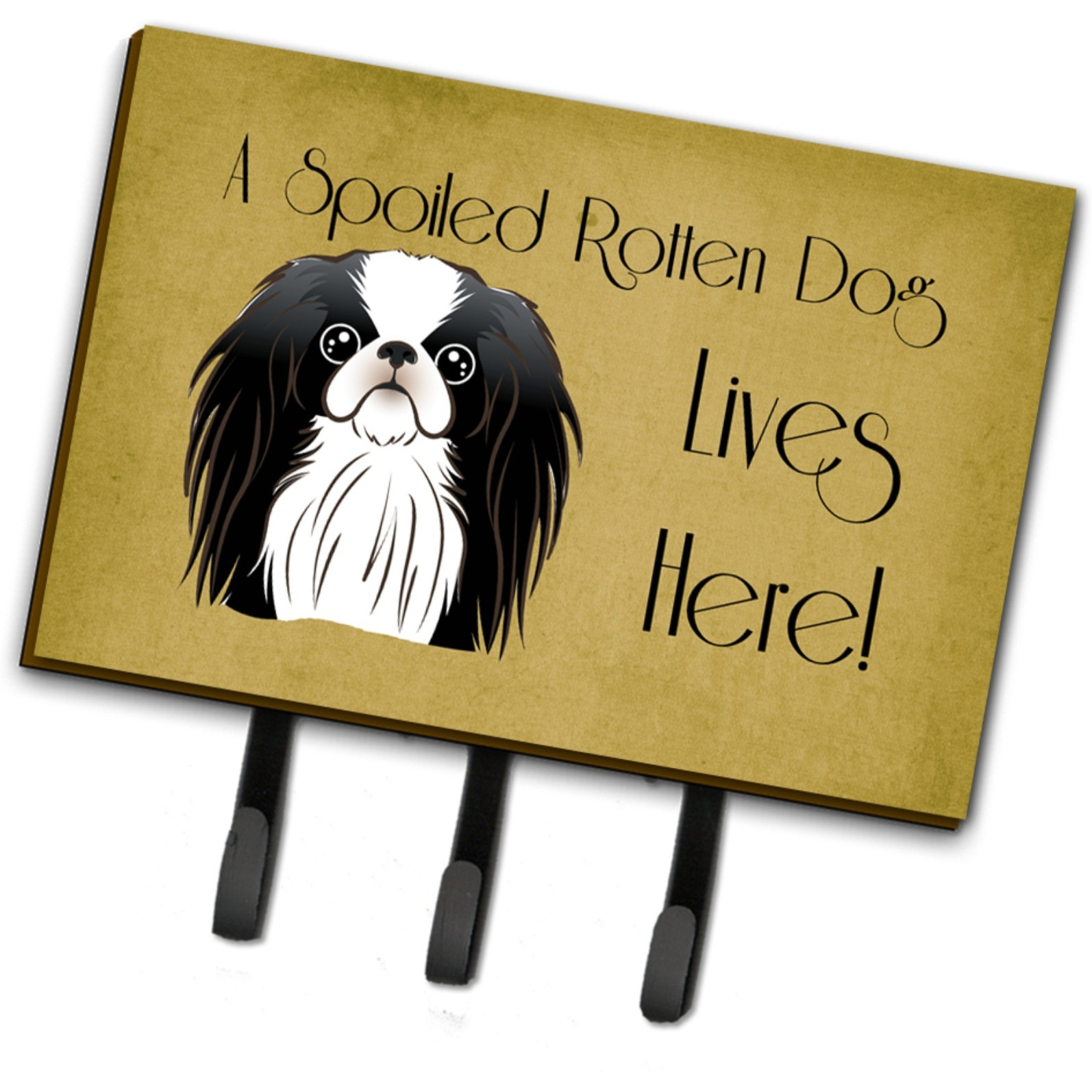 &quotCaroline's Treasures BB1478TH68 Japanese Chin Spoiled Dog Lives Here Leash or Key Holder, Large, Multicolor"