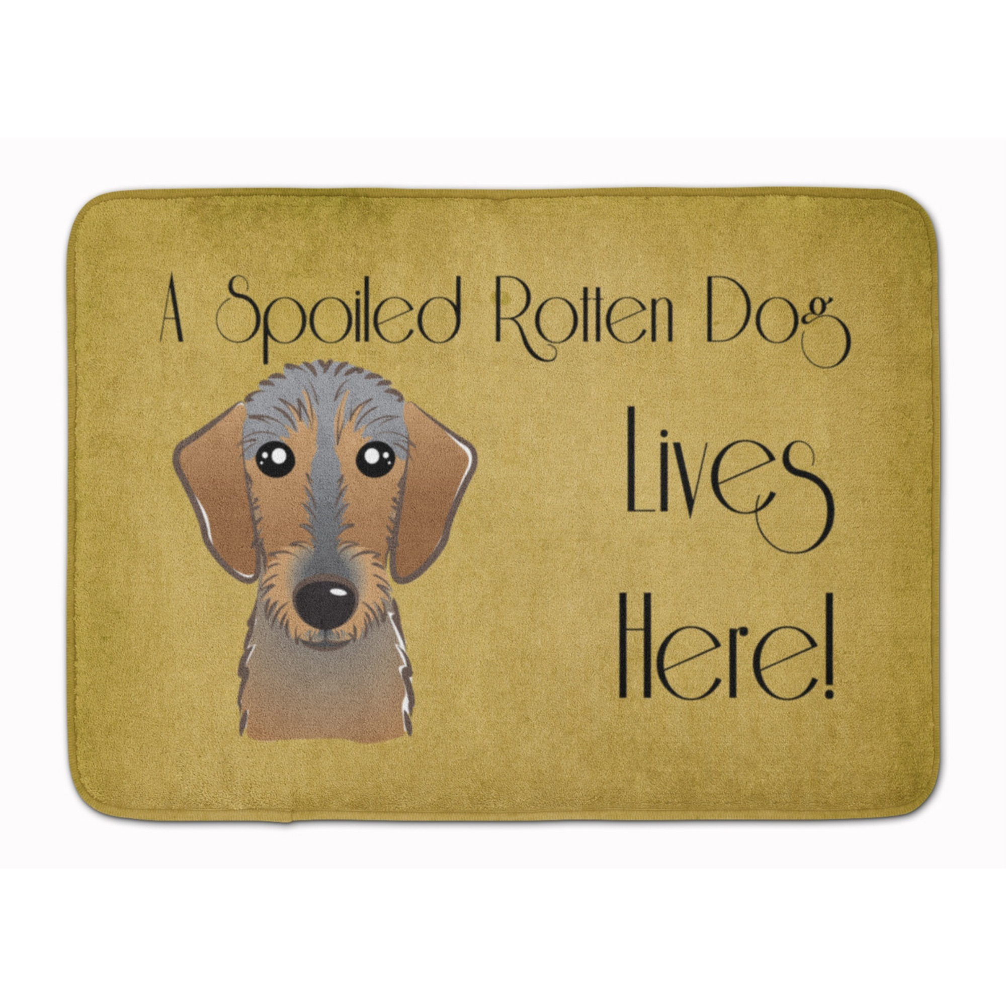 &quotCaroline's Treasures Wirehaired Dachshund Spoiled Dog Floor Mat, 19"" x 27"", Multicolor"