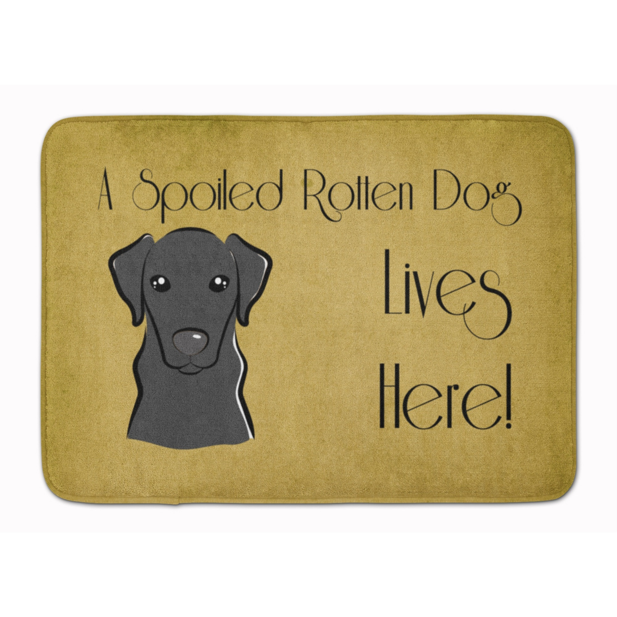 &quotCaroline's Treasures Black Labrador Spoiled Dog Lives Here, 19"" x 27"", Multicolor"