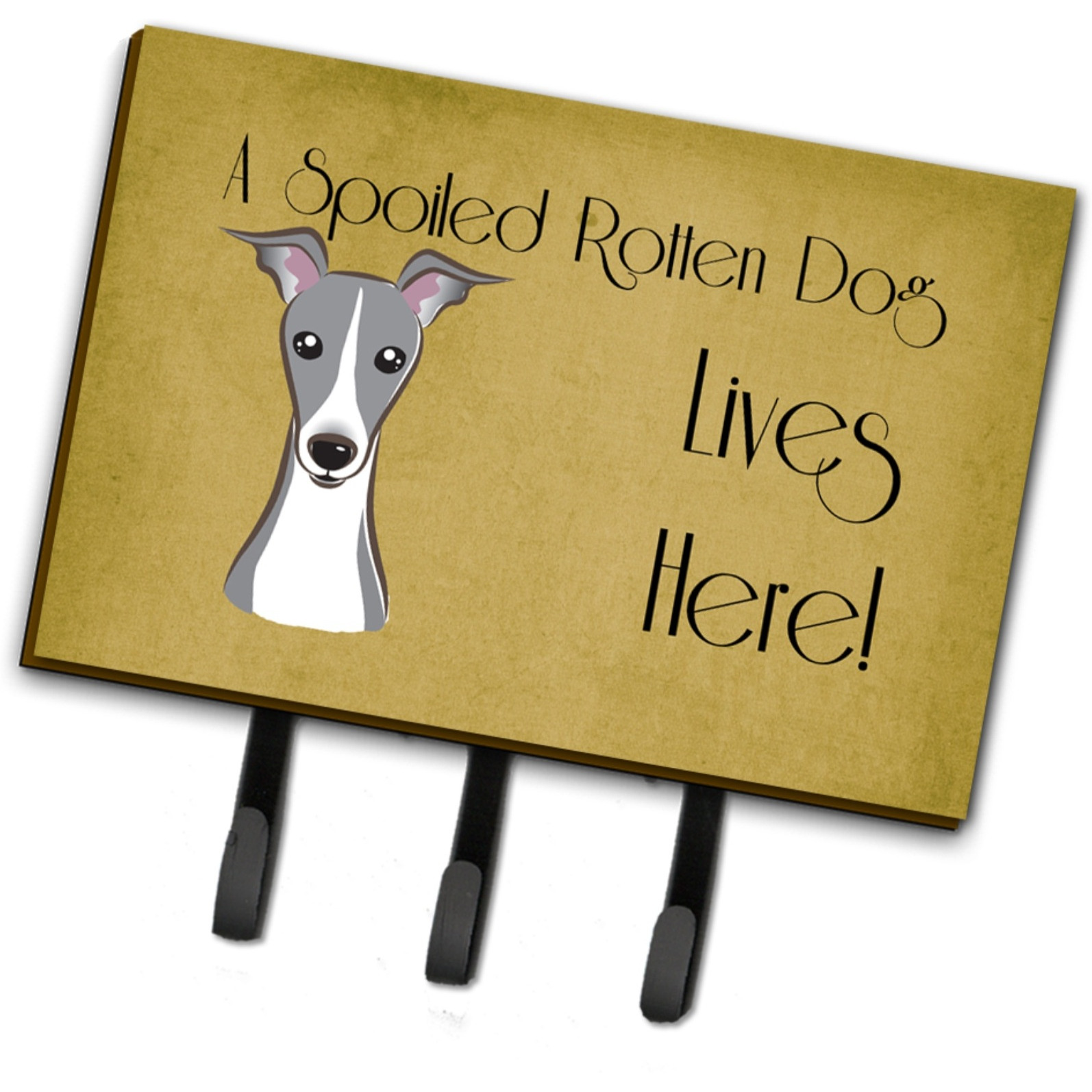 &quotCaroline's Treasures BB1484TH68 Italian Greyhound Spoiled Dog Lives Here Leash or Key Holder, Large, Multicolor"