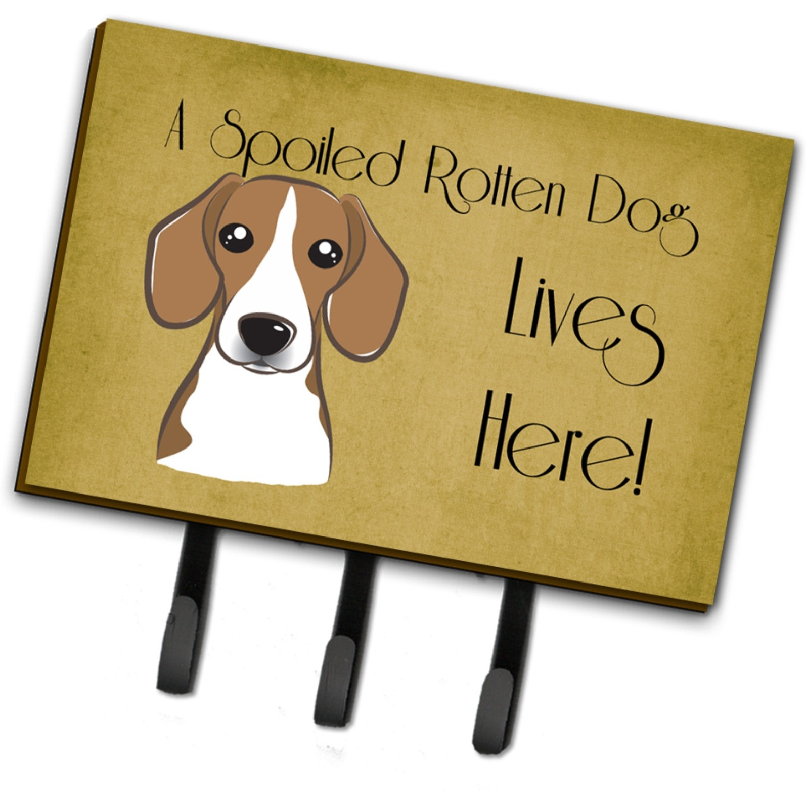 &quotCaroline's Treasures BB1487TH68 Beagle Spoiled Dog Lives Here Leash or Key Holder, Large, Multicolor"