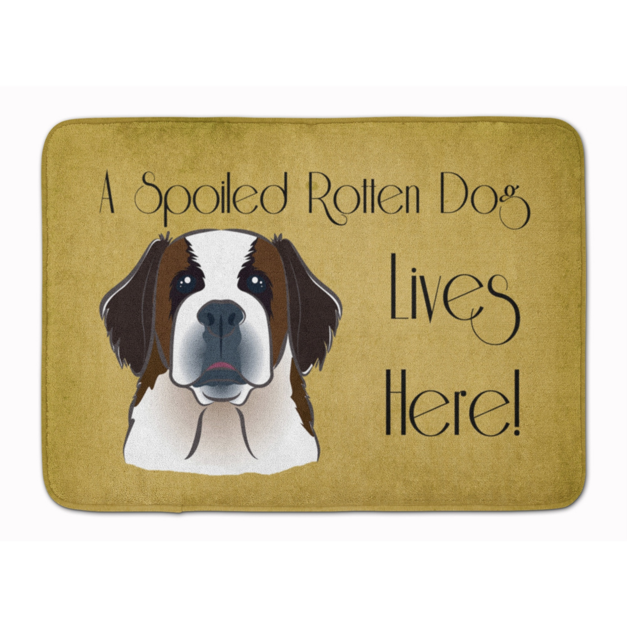 &quotCaroline's Treasures Saint Bernard Spoiled Dog Lives Here Floor Mat, 19"" x 27"", Multicolor"